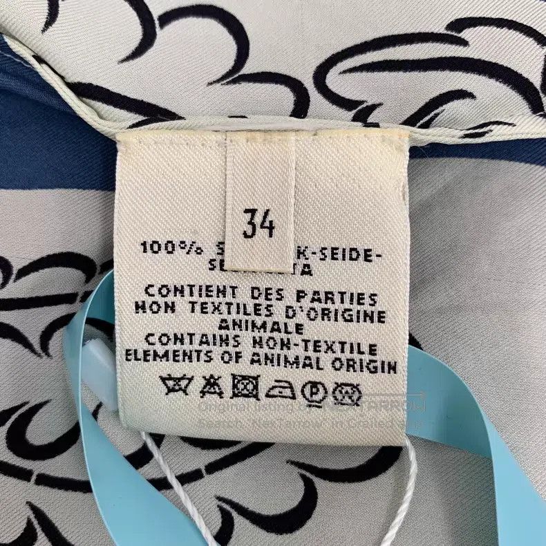 Hermes Hermes Color-Blocked Pattern Printed Mulberry Silk Lapel S Size XXS / US 00 / IT 34 - 6 Thumbnail