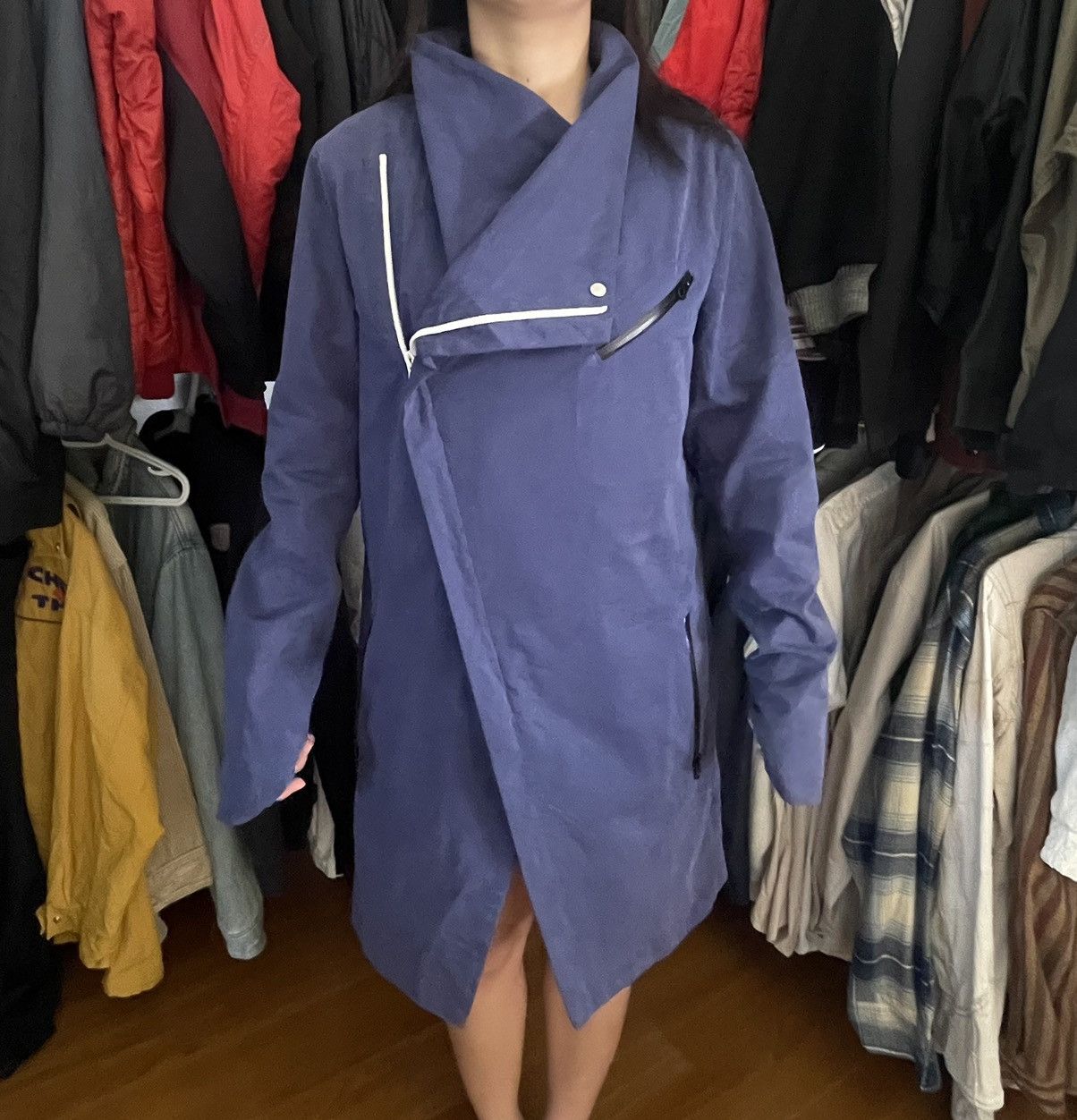 If Six Was Nine THE ♰ TWELVE ♰ Asymmetrical Wrap Coat In Blue Size M / US 6-8 / IT 42-44 - 4 Thumbnail