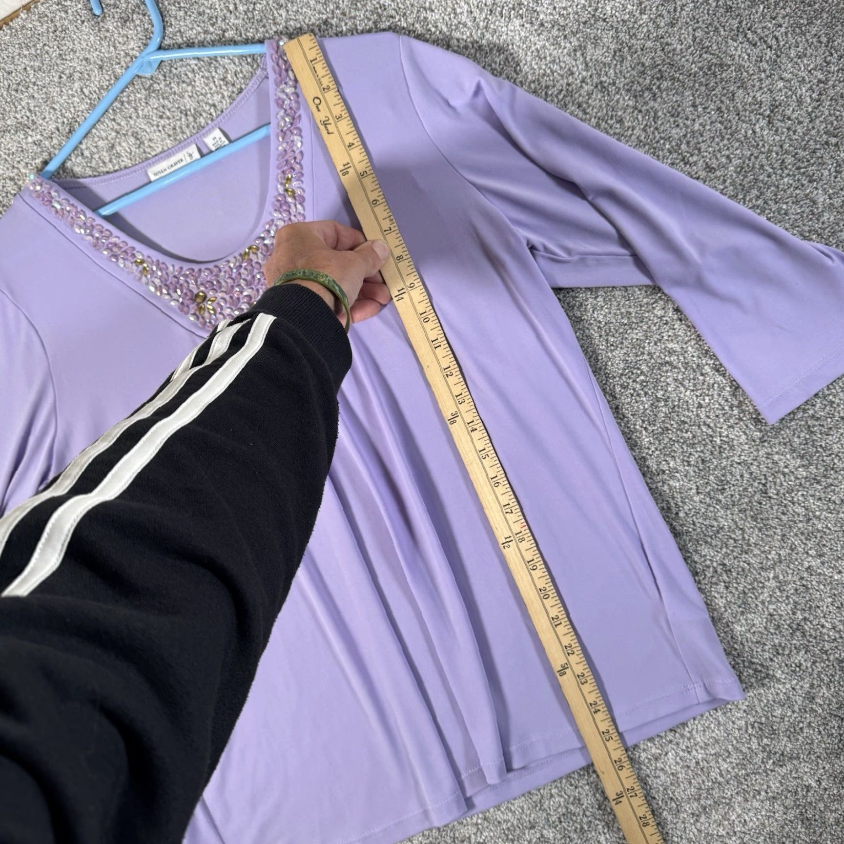 Vintage Susan Graver Blouse M Purple Fairy Romantic Pastel Lavender Jewels Feminine Flow y (note: constraint: no new words; ensure spelling) Size M / US 6-8 / IT 42-44 - 2 Thumbnail