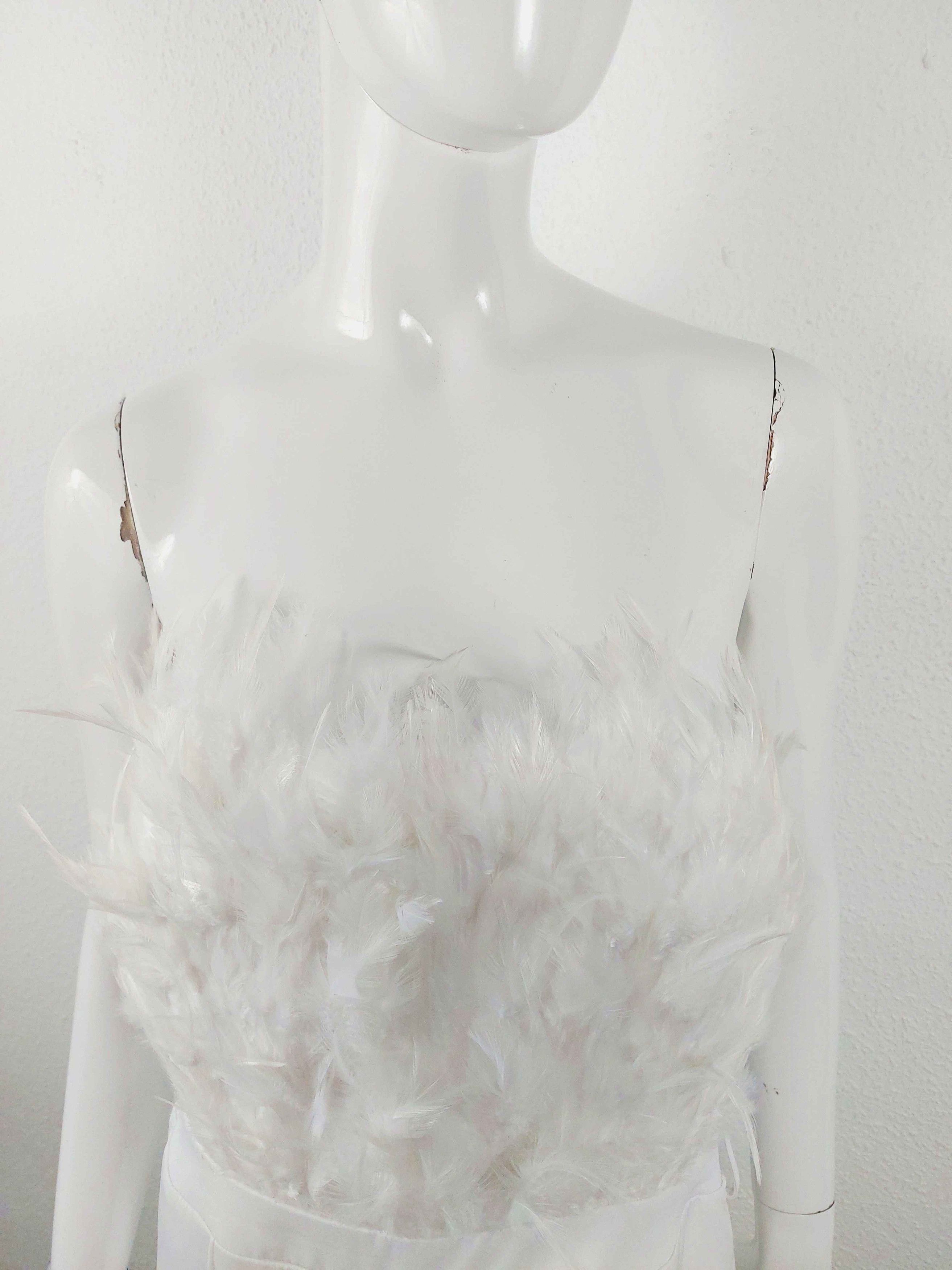 plein sud Plein Sud Faycal Amor White Feather Jumpsuit Dress Size 32" / US 10 / IT 46 - 6 Thumbnail