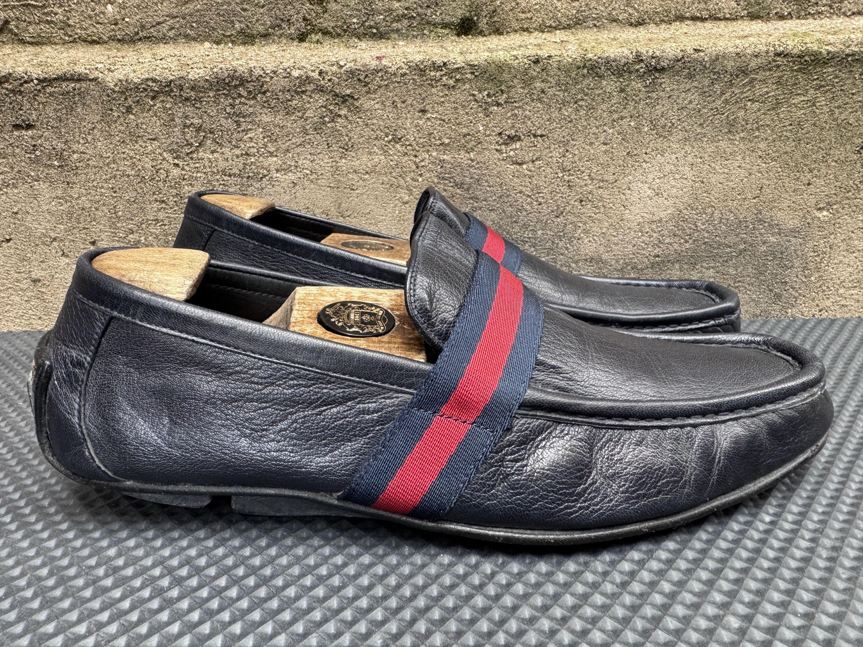 Gucci Gucci Leather Loafer Signature red and blue Web detail Size US 8.5 / EU 41-42 - 4 Thumbnail