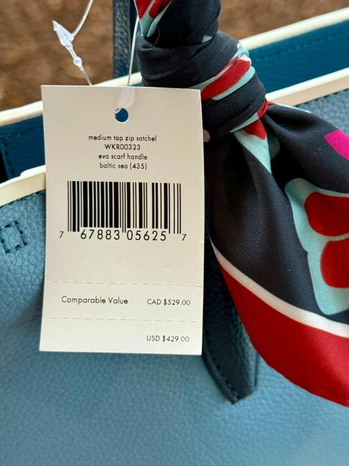Other NWT/HTF Kate Spade Leather Eva Scarf Handle Med Baltic Sea Size ONE SIZE - 3 Thumbnail