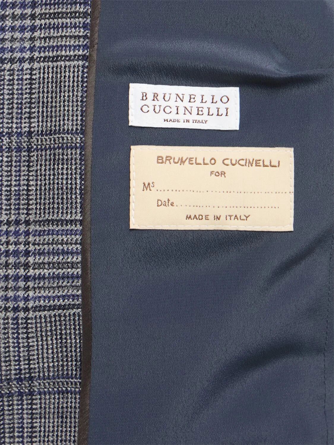 Brunello Cucinelli BRUNELLO CUCINELLI Gray/Blue Wool Blazer New Size XS / US 0-2 / IT 36-38 - 3 Thumbnail