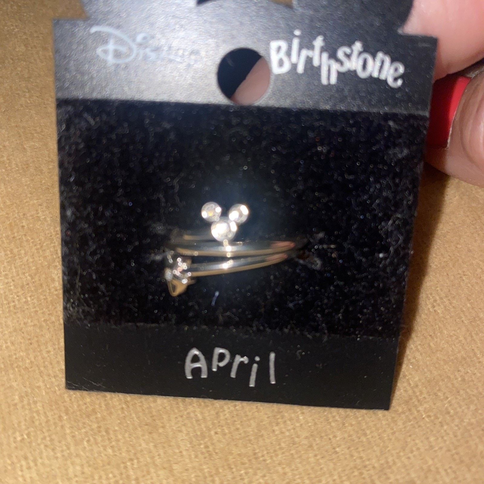 Disney Disney Mickey Mouse Adjustable Silver-tone w/April stone Size 26 - 3 Thumbnail