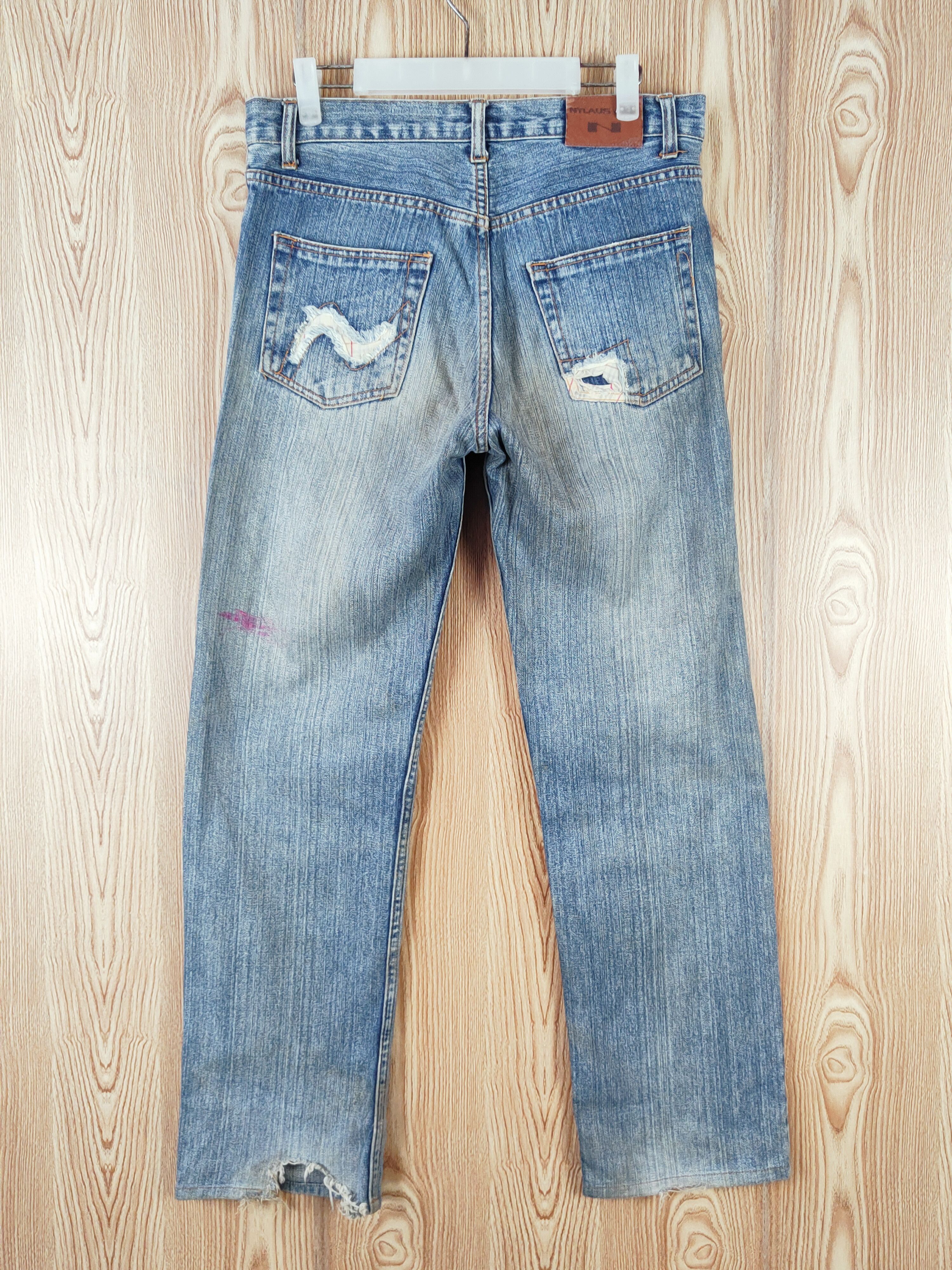 Japanese Brand Nylaus Crew Blue Distressed Ripped Jeans #W649 Size US 32 / EU 48 - 7 Thumbnail