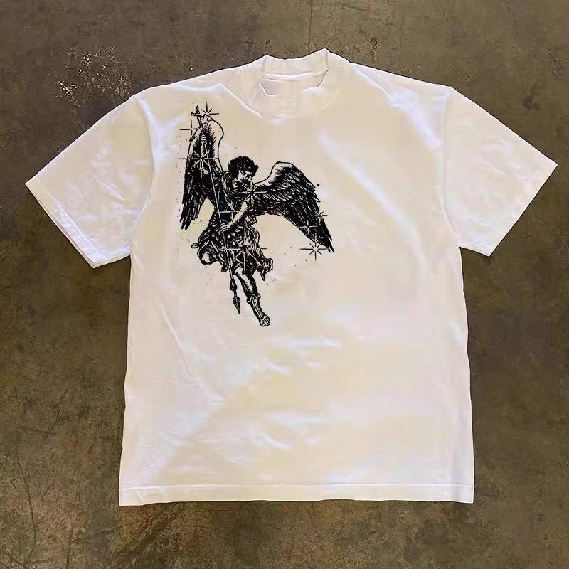 Vintage White Vintage Angel Print T-shirt Size US M / EU 48-50 / 2 - 1 Thumbnail