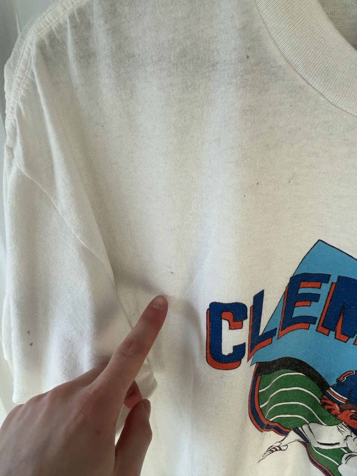 Vintage Vintage 90s Clemson Tigers Football Graphic Tee Size US XL / EU 56 / 4 - 5 Thumbnail