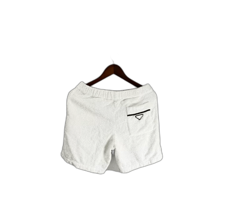 Prada Prada White Triangle Logo Towel Shorts Size 23" - 1 Thumbnail
