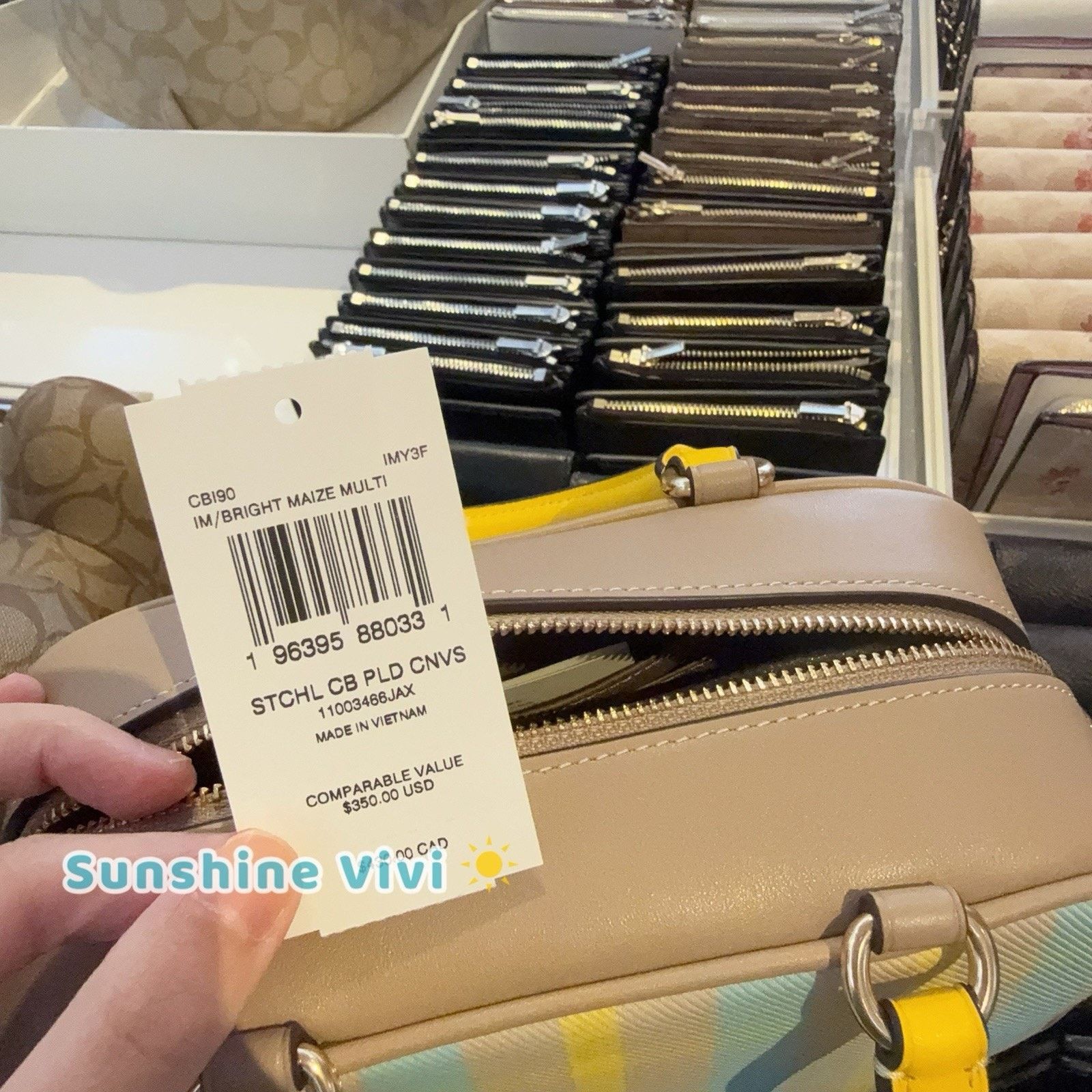 Coach NWT COACH Satchel Crossbody Bag Plaid cbi90 Bright Maize Size ONE SIZE - 6 Thumbnail