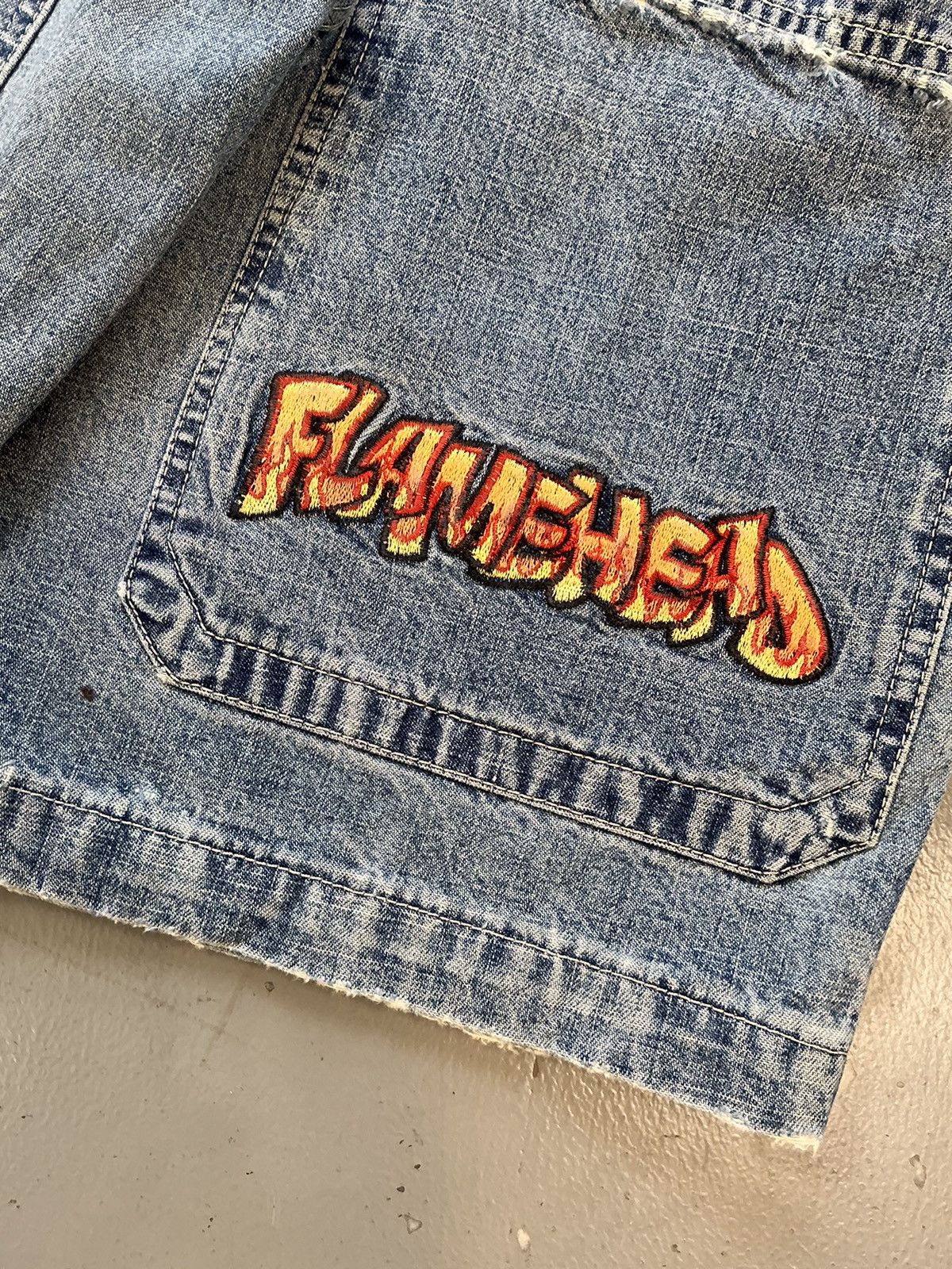 JNCO Vintage flamehead crazy boy printed denim jort Size US 28 / EU 44 - 11 Thumbnail