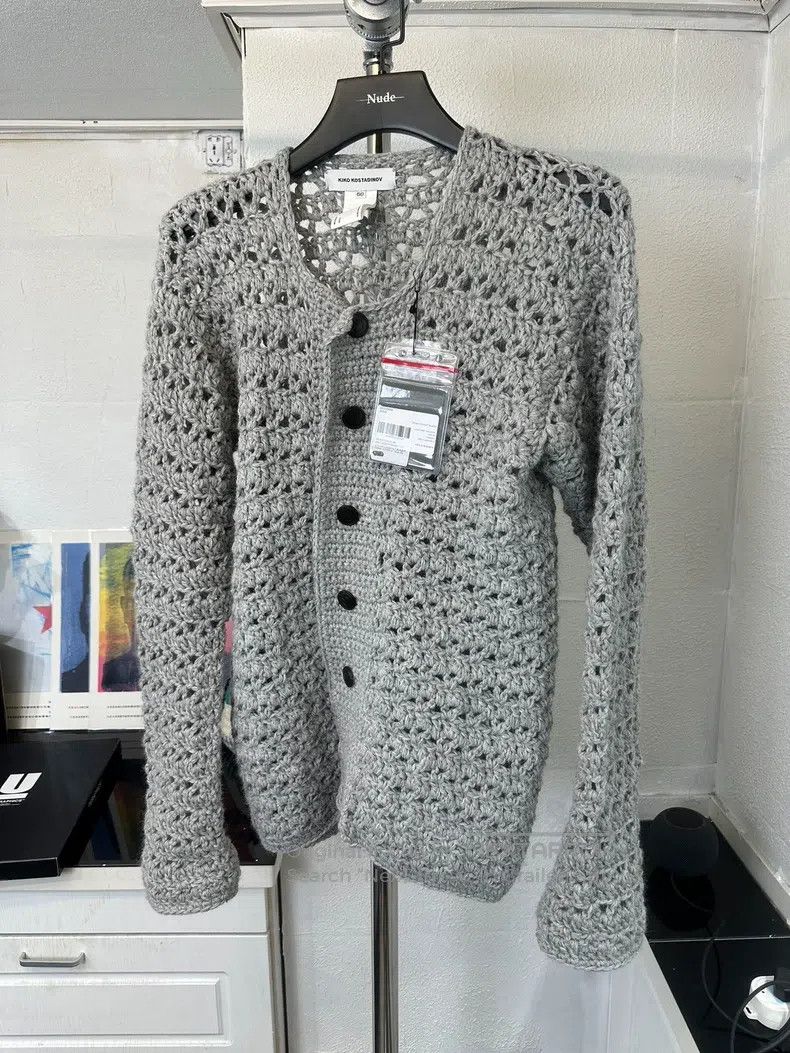 Kiko Kostadinov Openwork floral knit cardigan
