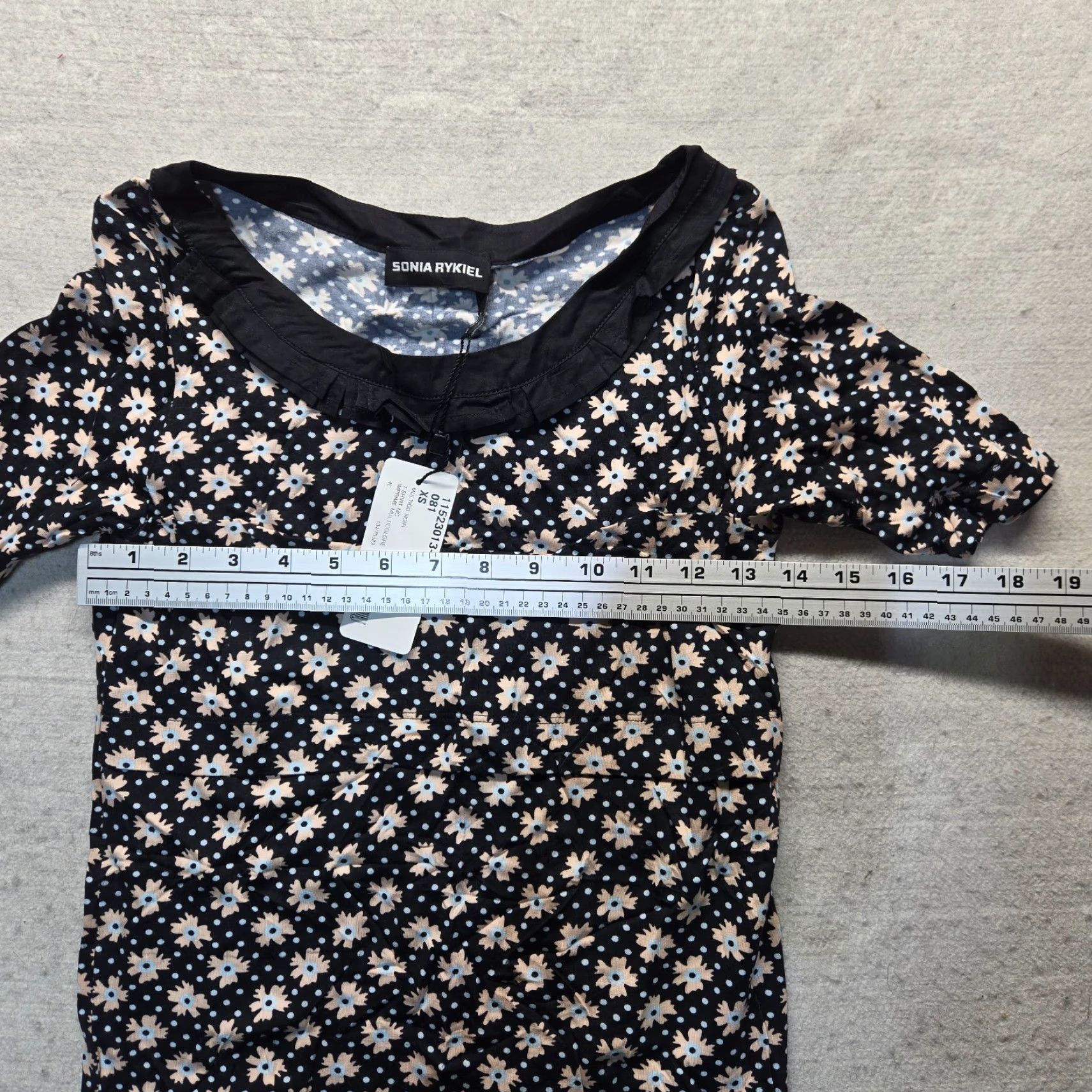 Vintage VINTAGE Sonia Rykiel Shirt Floral Print Women XS Black Floral 90s Womens Shirt XS Black Flowers Size XS / US 0-2 / IT 36-38 - 4 Thumbnail