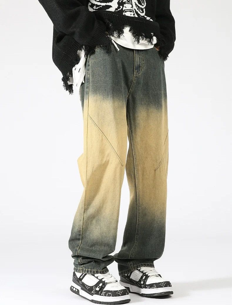 Japanese Brand × Vintage Streetwear Gradient Washed Jeans Trousers Size US 36 / EU 52 - 6 Thumbnail