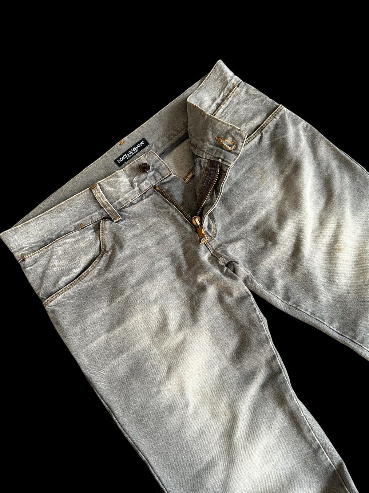Dolce & Gabbana 00’s VTG Dolce & Gabbana 14 Gold distressed grey dirty jeans Size US 32 / EU 48 - 5 Thumbnail