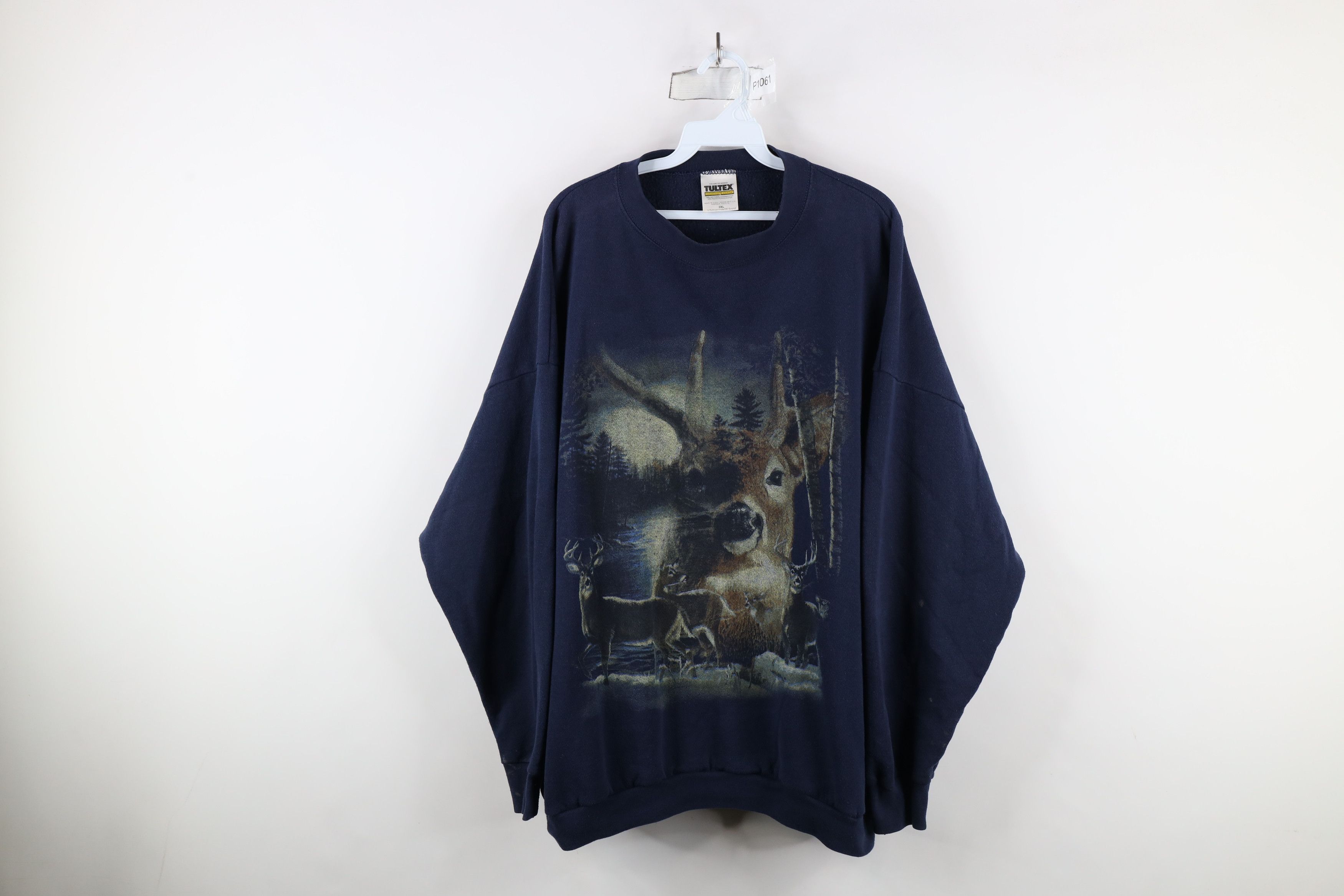 Vintage Vintage 90s Streetwear Nature Deer Buck Sweatshirt 3XL USA Size US XXL / EU 58 / 5 - 1 Thumbnail