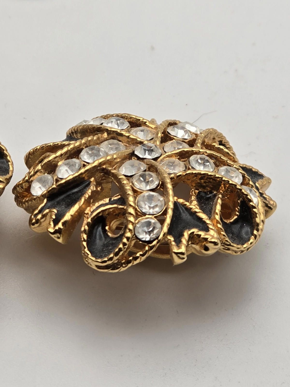 St. Johns Bay St. John Large Statement Earrings Gold w Ribbon Design Size ONE SIZE - 7 Thumbnail