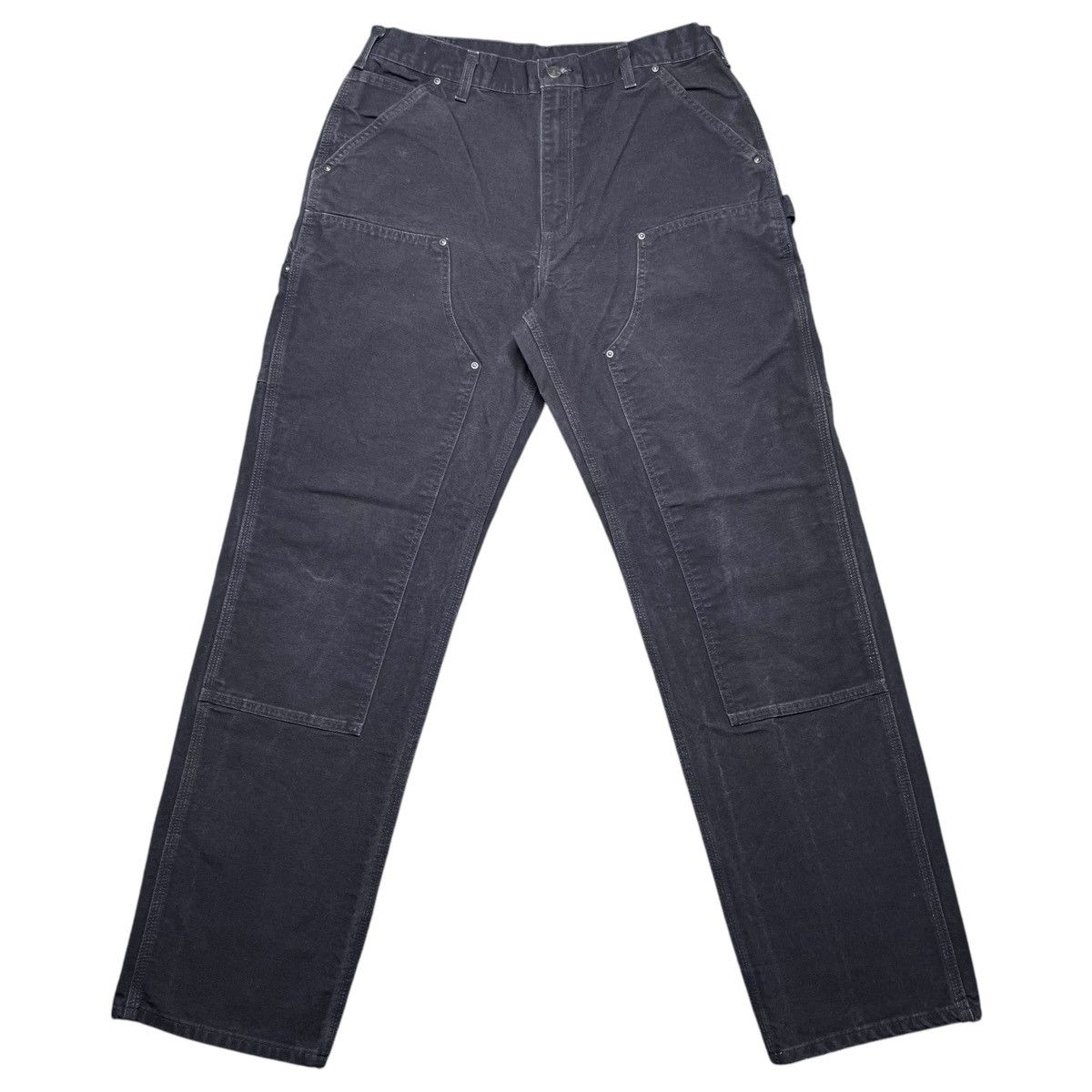 Carhartt × Vintage 2000s Carhartt Brown Double Knee Carpenter Dungaree Pants Size US 33 - 1 Thumbnail