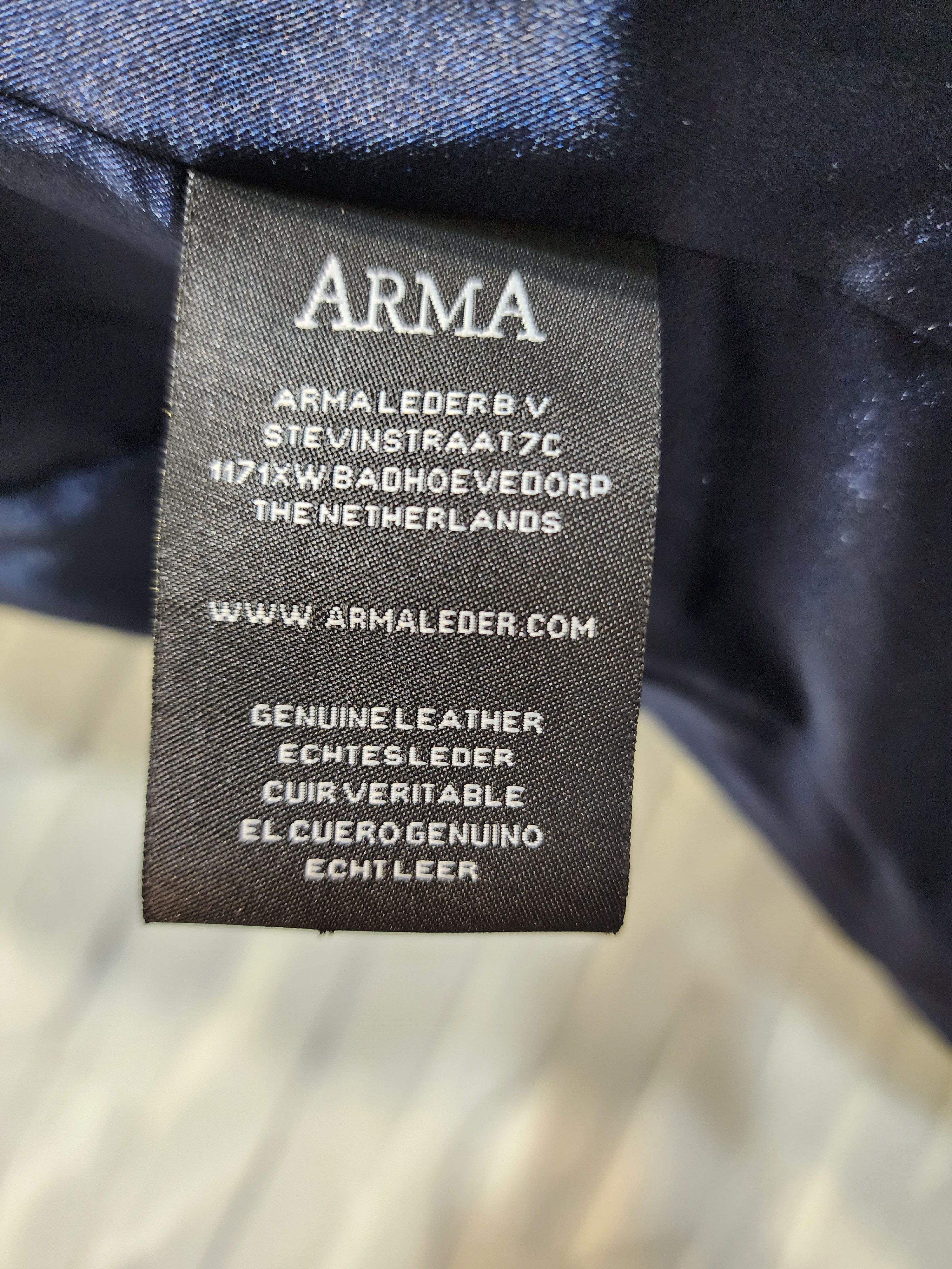 ARMA Blue Leather Jacket: Women's Genuine Leather Coat Size M / US 6-8 / IT 42-44 - 9 Thumbnail