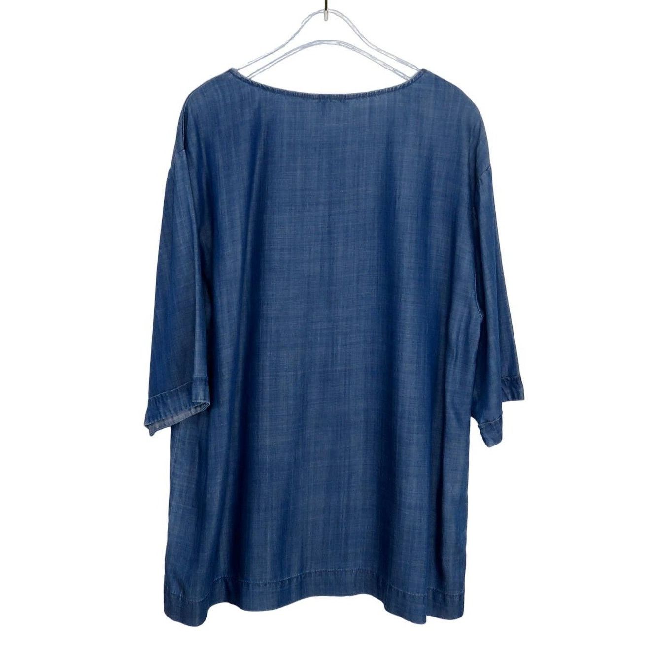 Tommy Bahama Tommy Bahama Blue Chambray Denim Scoop Neck Blouse Medium Size M / US 6-8 / IT 42-44 - 3 Thumbnail