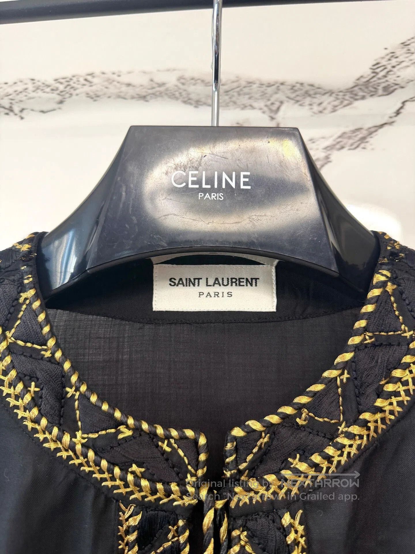 Saint Laurent Paris saint laurent floral tassel henley shirt. Size M / US 6-8 / IT 42-44 - 3 Thumbnail