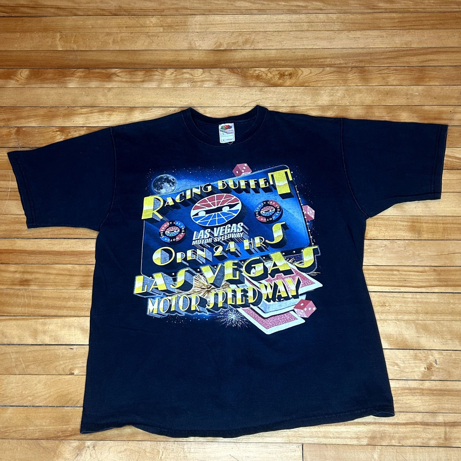 Fruit Of The Loom Y2K Las Vegas Racing T-Shirt XL Size US XL / EU 56 / 4 - 3 Thumbnail