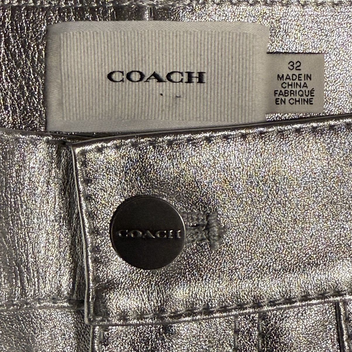 Coach Coach metallic silver leather shorts Size US 32 / EU 48 - 5 Thumbnail