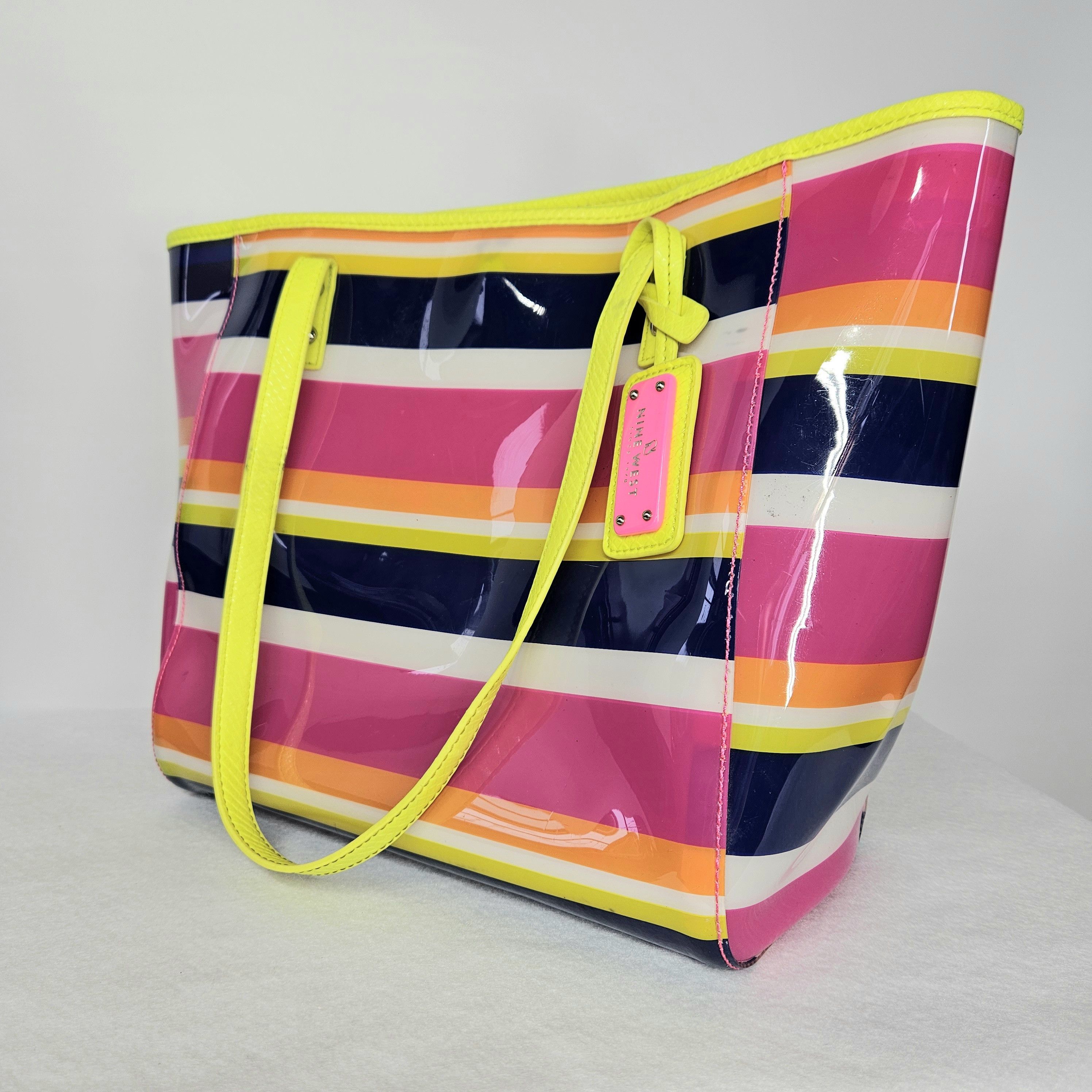 Nine West Nine West 11x11x5.5" Tote Bag Plastic Double Handles Rainbow Size ONE SIZE - 4 Thumbnail