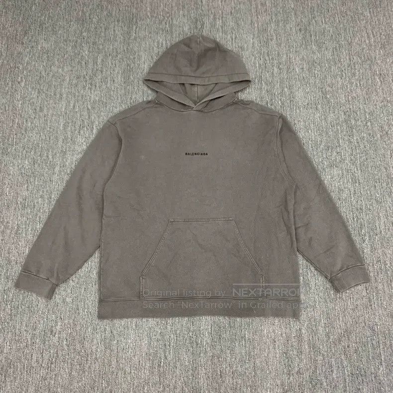 Balenciaga Balenciaga Gray Embroidered Hooded Sweatshirt/S Size Size US S / EU 44-46 / 1 - 1 Thumbnail