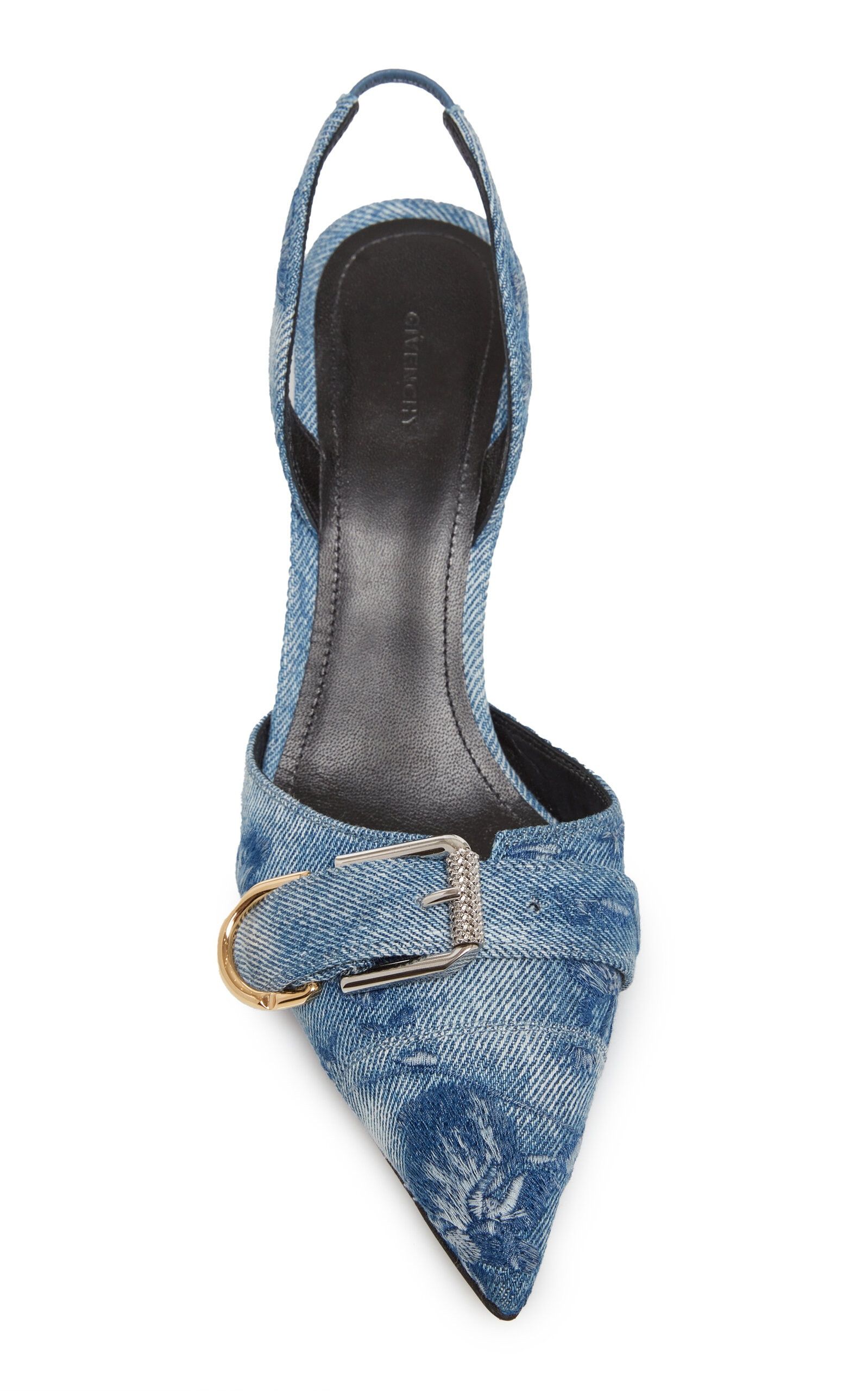 Givenchy oc11z0725 Voyou Buckle-Detailed Slingback Pumps in Blue Size US 9.5 / IT 39.5 - 4 Thumbnail