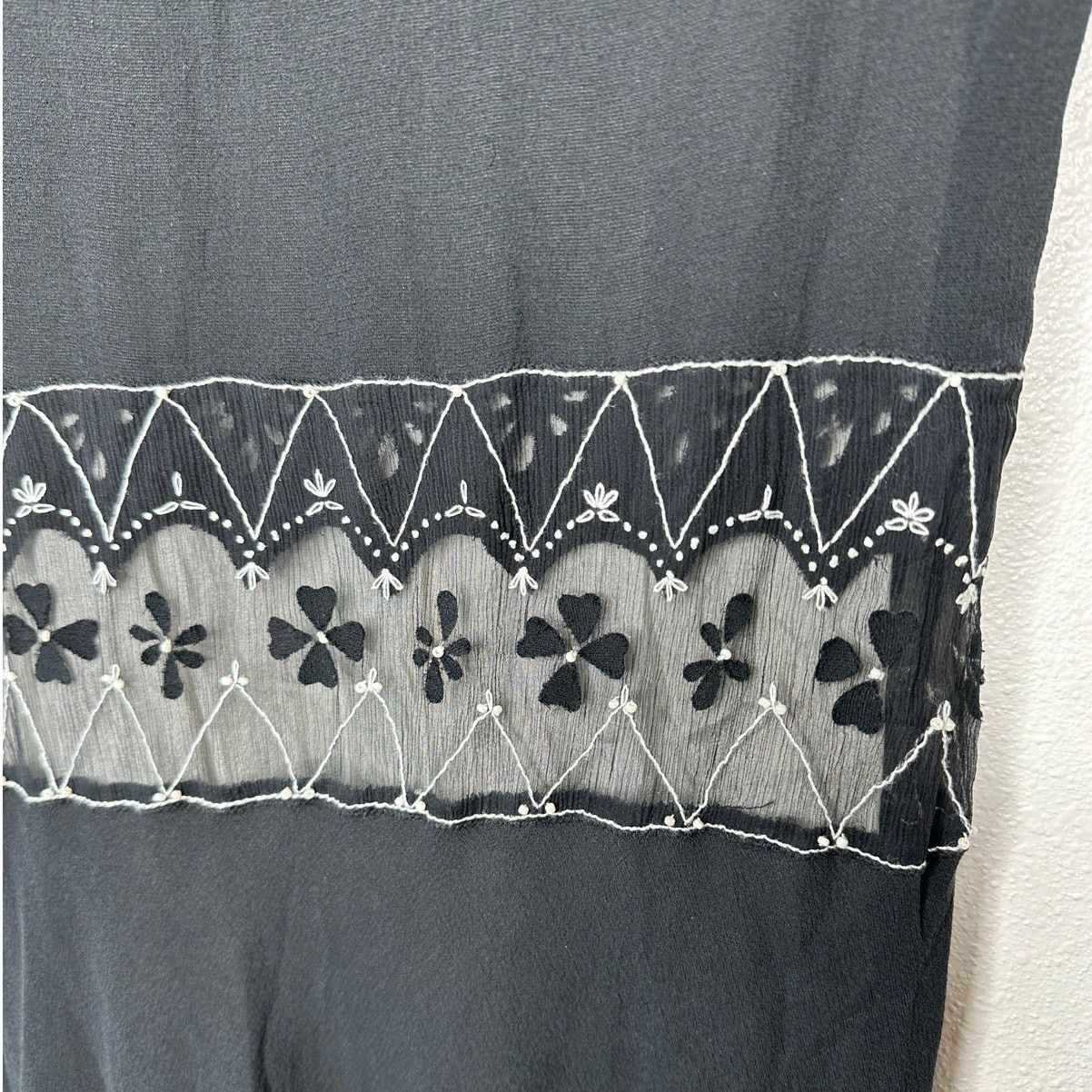 Other Max Studio Special Black Ivory Sheer Silk Embroidered Dress Size S / US 4 / IT 40 - 10 Thumbnail