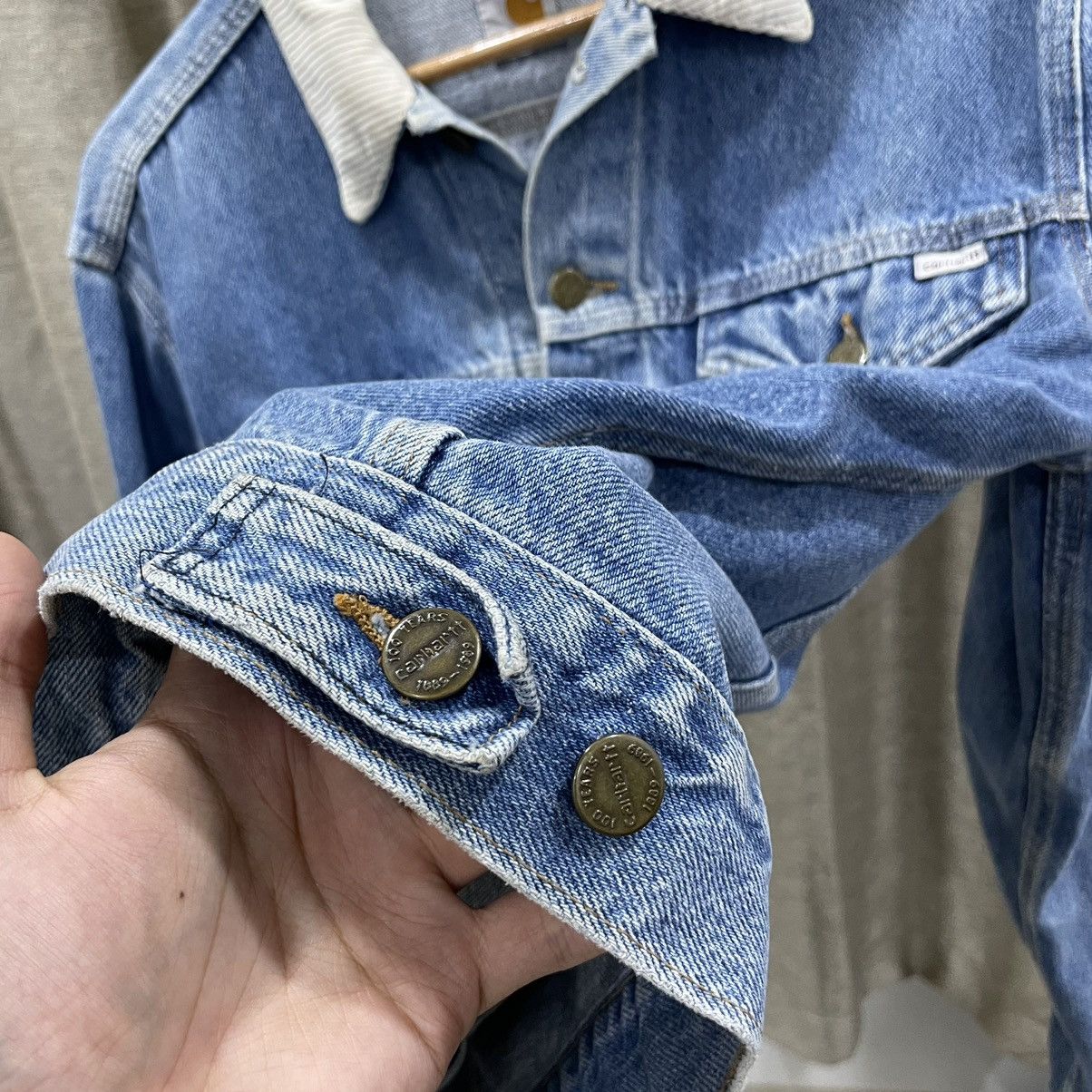 Carhartt × Vintage RARE Vintage Carhatt 100 Anniversary Denim Jacket Trucker Size US M / EU 48-50 / 2 - 4 Thumbnail