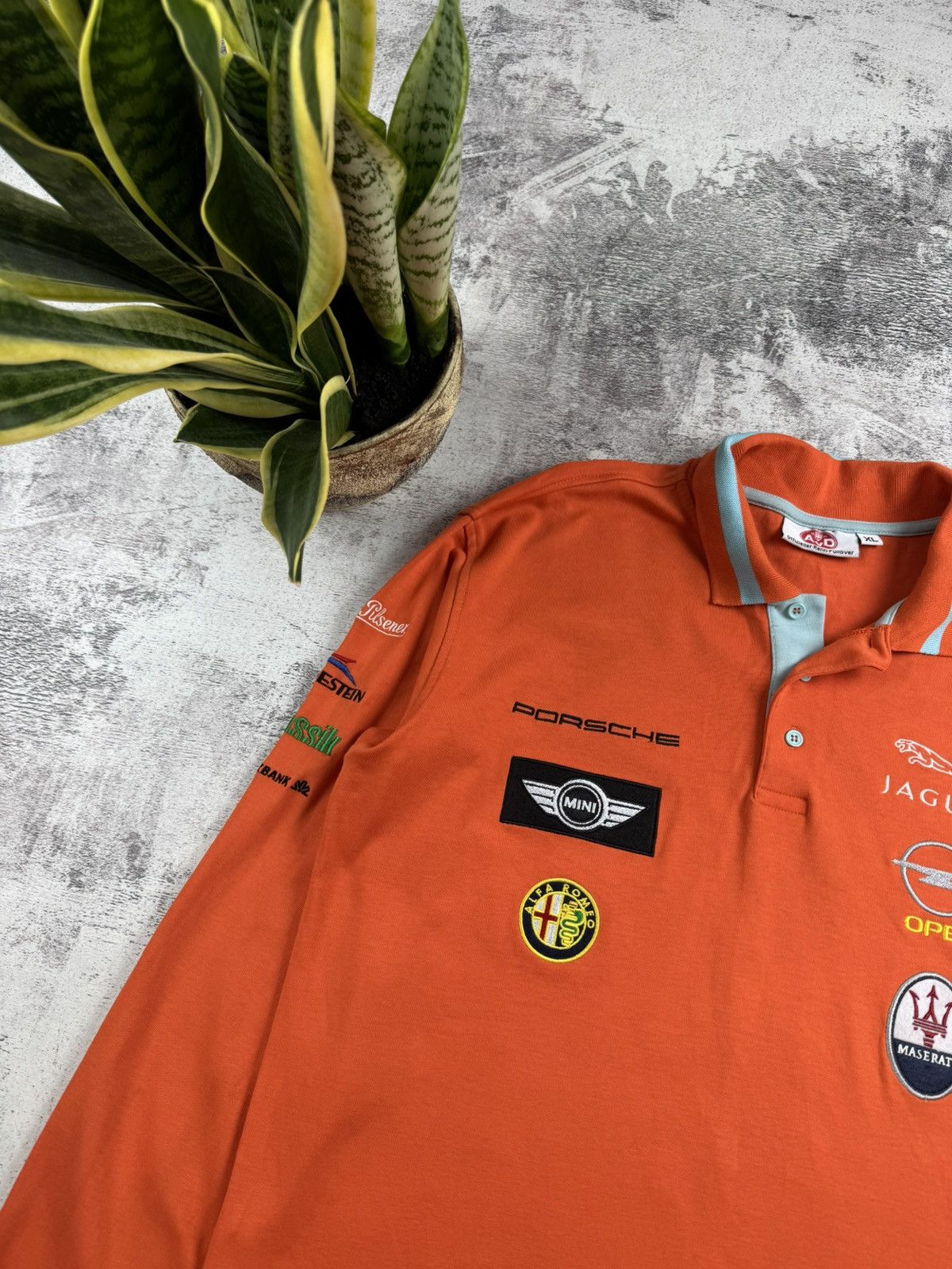 Vintage AVD Porsche Jaguar Maserati 2009 XL Grand Prix Racing T Shirt Long Sleeve Orange Size US XL / EU 56 / 4 - 6 Thumbnail