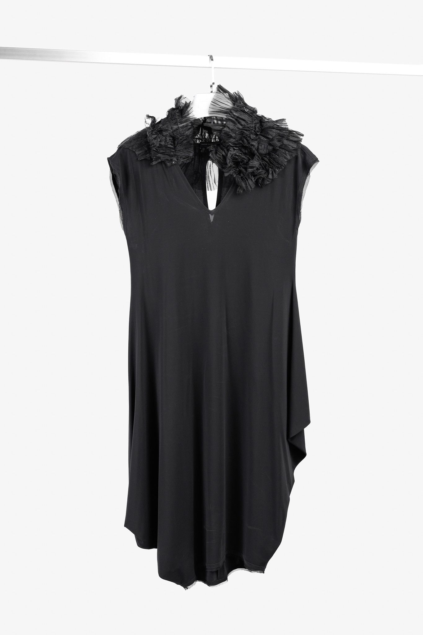 Marie Saint Pierre Marie Saint Pierre Ruffle Neck Asymmetrical Tulle Trim Dress Size M / US 6-8 / IT 42-44 - 1 Thumbnail