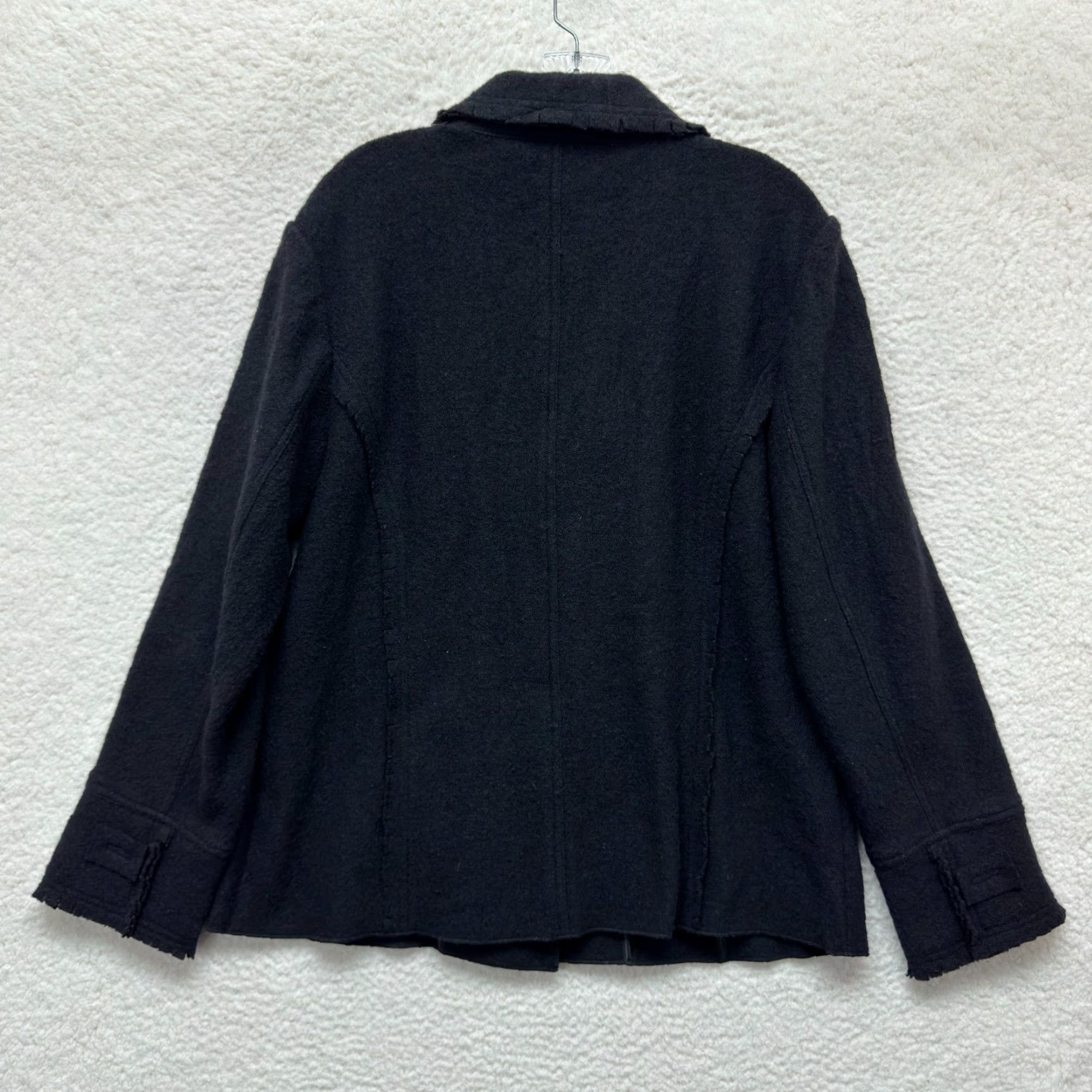 Vintage Chico's Wool Coat Jacket 16 Womens Black Unlined Snap Button Collar Coat Size XXL / US 16-18 / IT 52-54 - 3 Thumbnail