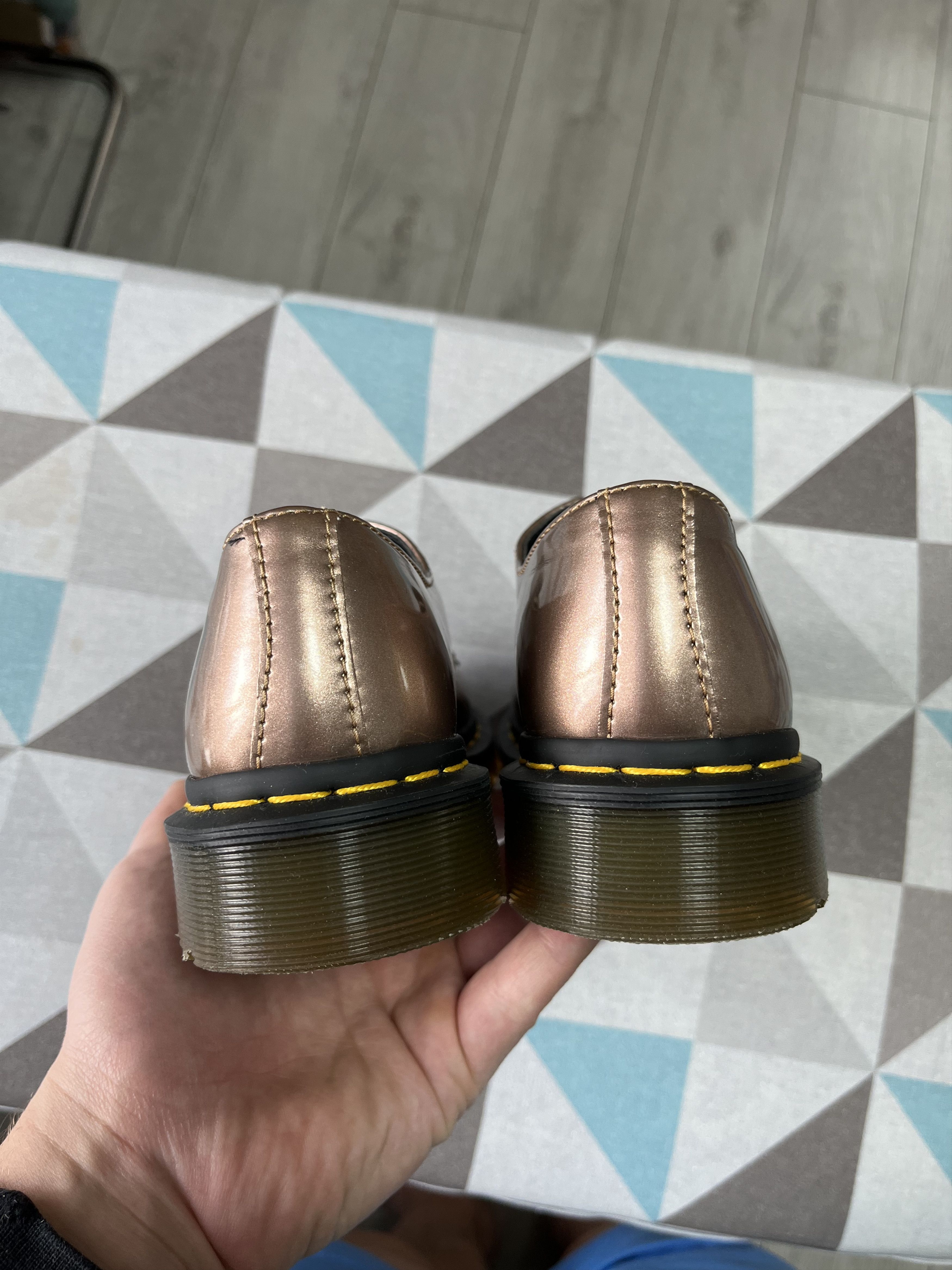 Dr. Martens ♥️ Dr. Martens Vegan 1461 Rose Gold Chrome Metallic Paint Size US 7 / IT 37 - 10 Thumbnail