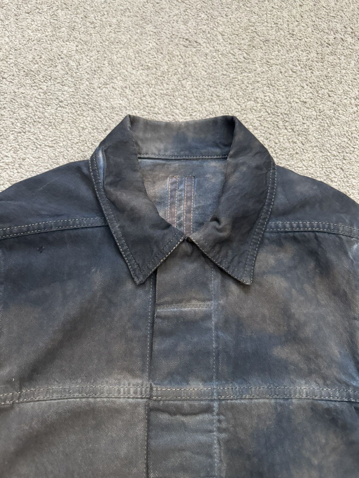 Rick Owens Drkshdw SS15 Rick Owens DRKSHDW Batik Dark Dust Denim Work Jacket Size US S / EU 44-46 / 1 - 2 Thumbnail