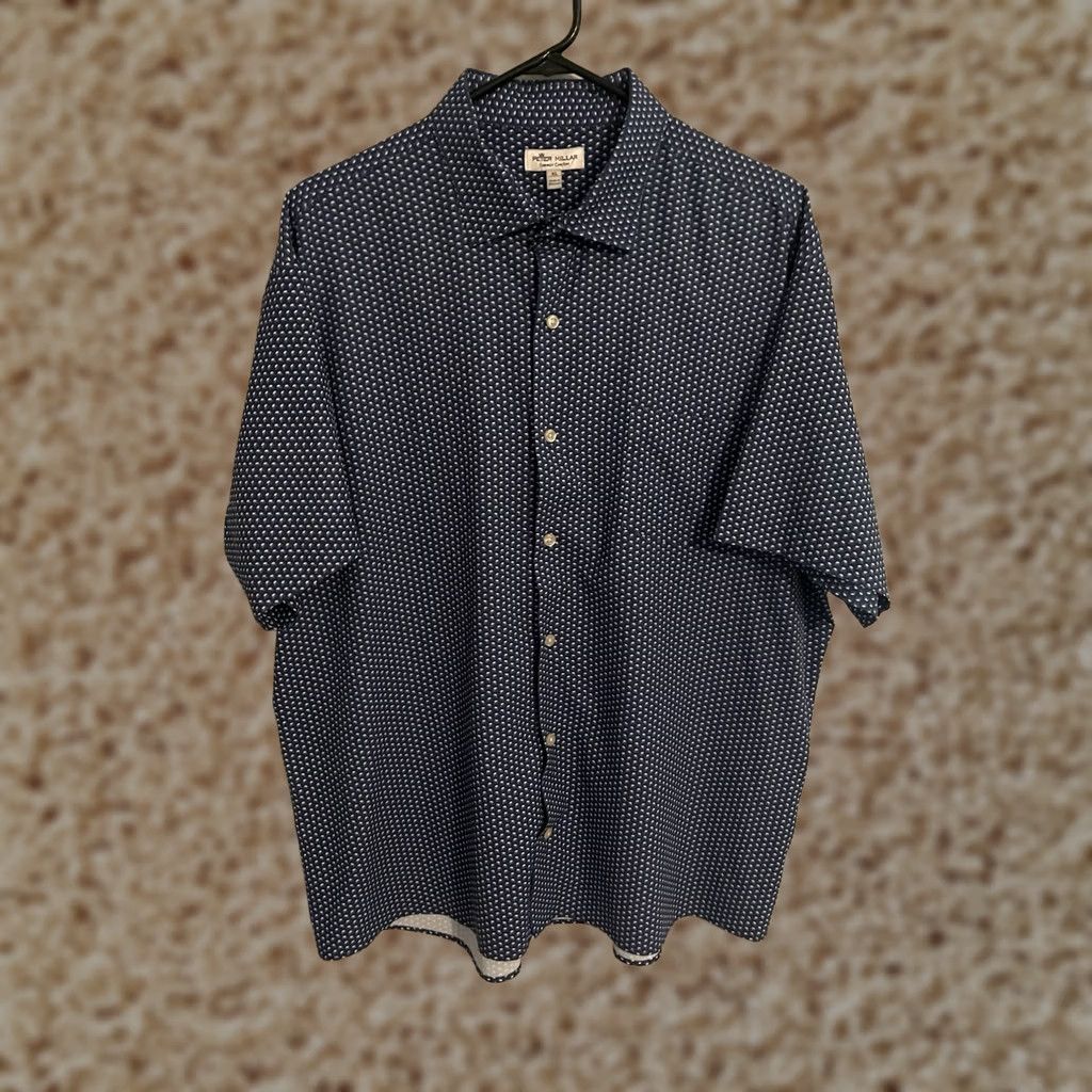 Peter Millar Peter Miller Reeves Poplin Southern Comfort Shirt Button Up S/S Blue XL Men's Size US XL / EU 56 / 4 - 1 Thumbnail