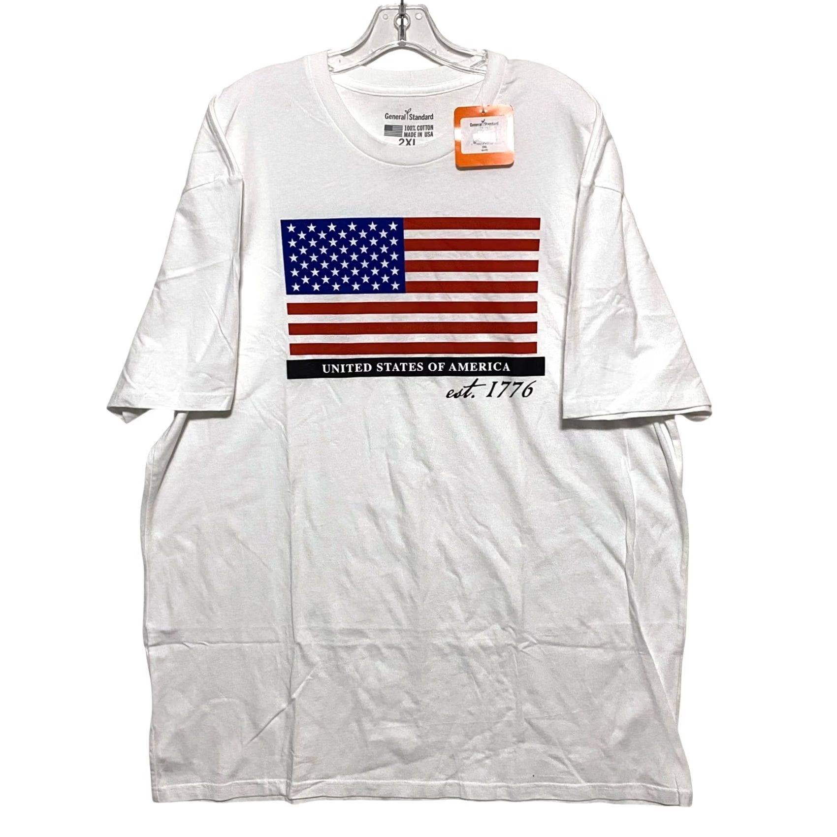 Vintage VINTAGE USA American Flag Est 1176 White T Shirt Mens 2XL Patriotic 4th of July NWT Size US XXL / EU 58 / 5 - 2 Thumbnail