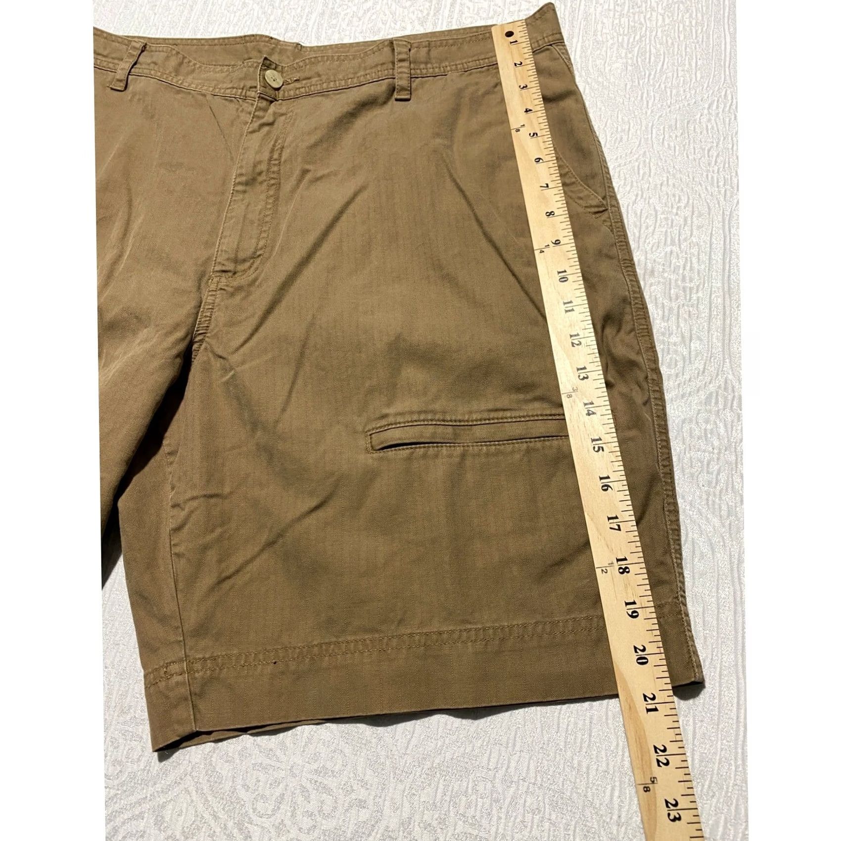 Vintage Ashworth Mens 40 W Khaki Brown 100% Cotton Flat Front Golf Chino Shorts Classic Size US 40 / EU 56 - 6 Thumbnail