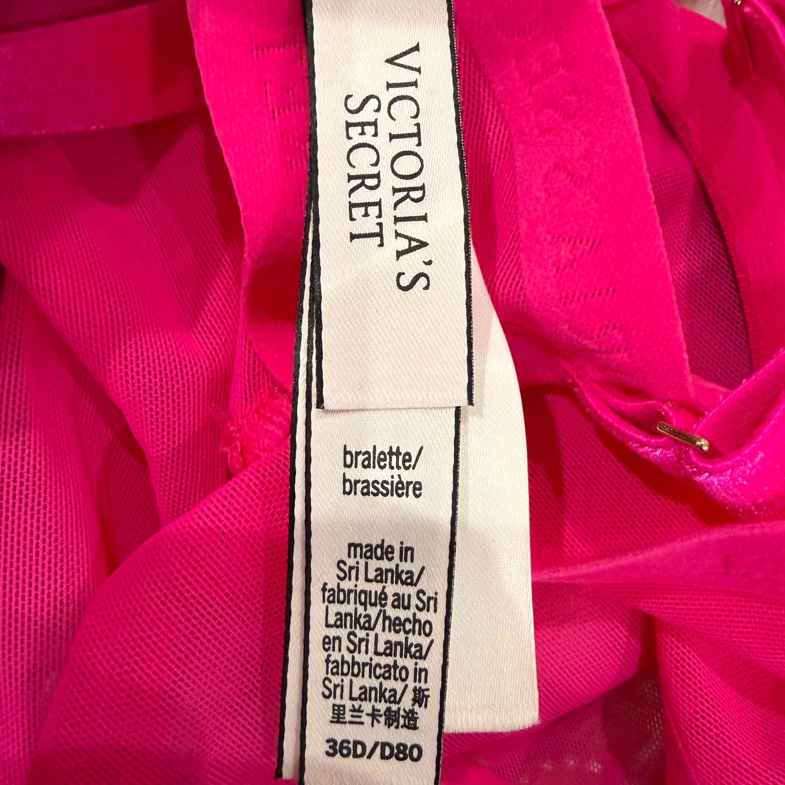 Victoria's Secret Victoria's Secret Unlined Bralette in Hot Pink, Size 36D Size ONE SIZE - 3 Thumbnail