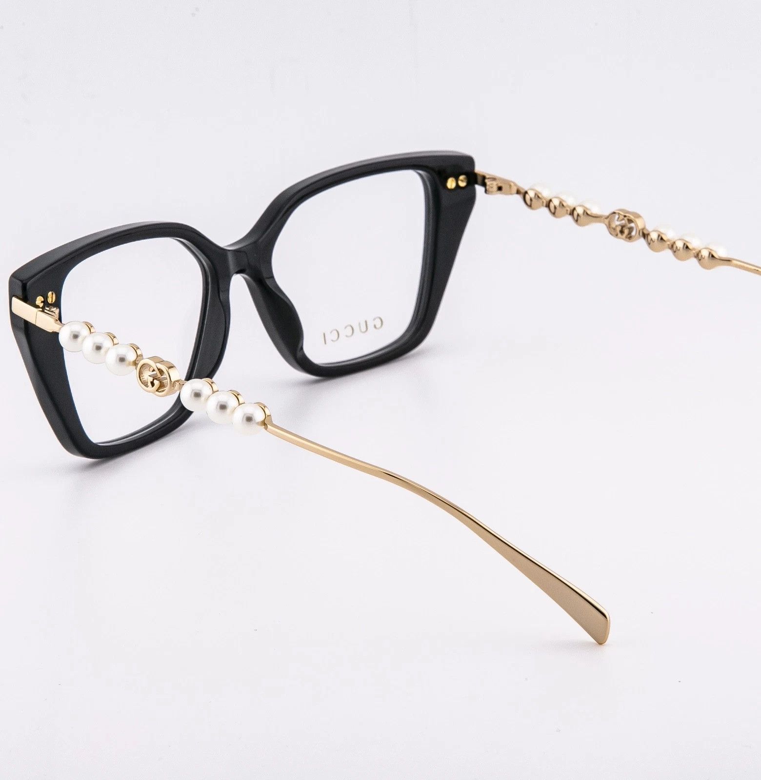 Gucci GUCCI GG1969O 1969 Gold Black Pearl Metal Eyeglasses 001 Size ONE SIZE - 4 Thumbnail