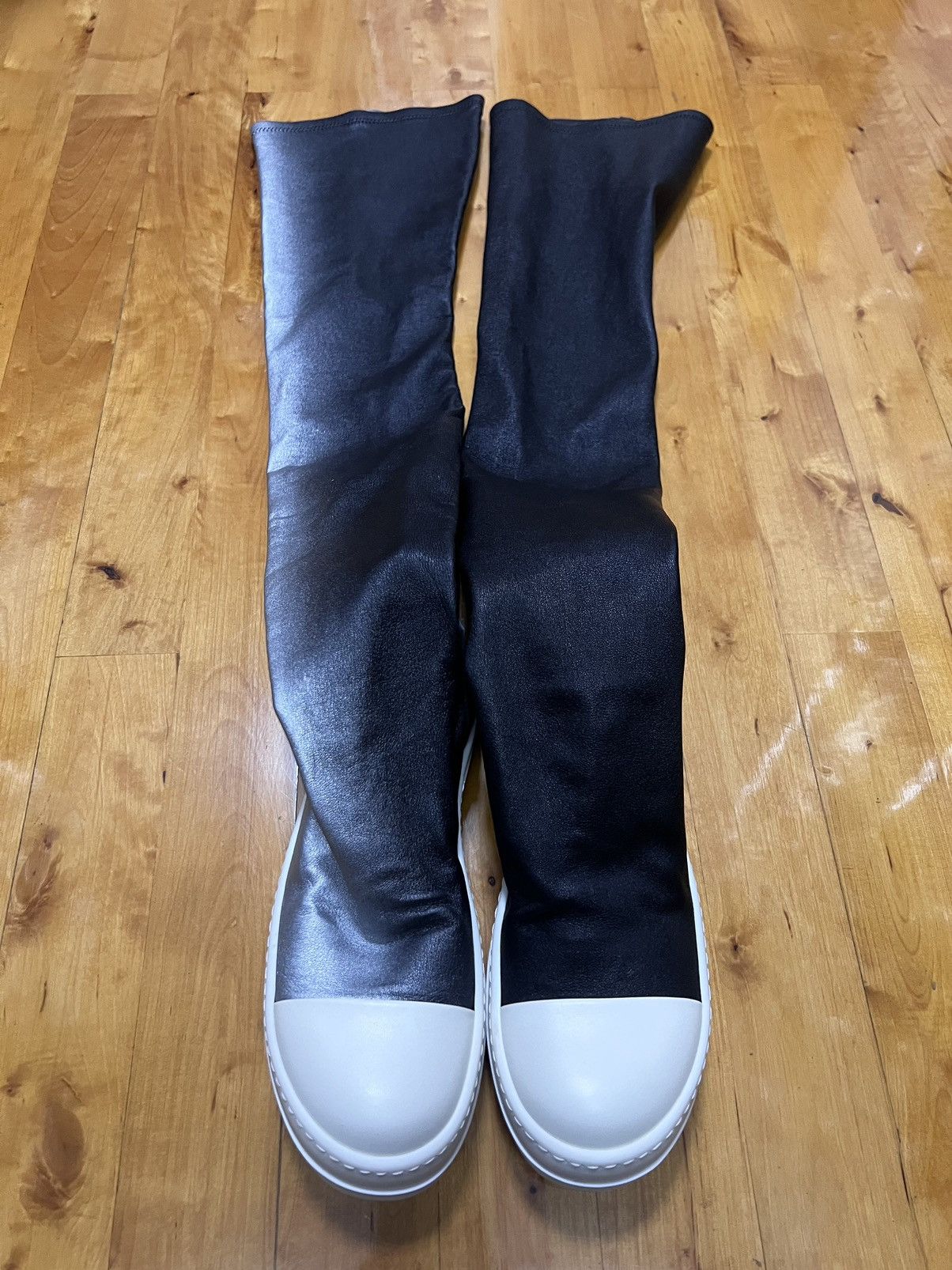 Rick Owens Rick owens mainline leather gradient thigh high stocking Size US 5 / IT 35 - 1 Thumbnail