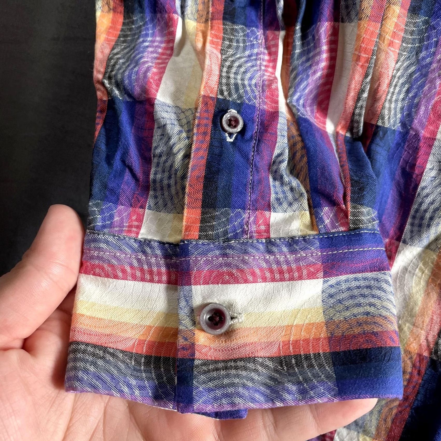 Robert Graham Robert Graham Shirt Mens Large Multicolor Plaid Classic Fit Long Sleeve Cotton Shirt Size US L / EU 52-54 / 3 - 3 Thumbnail