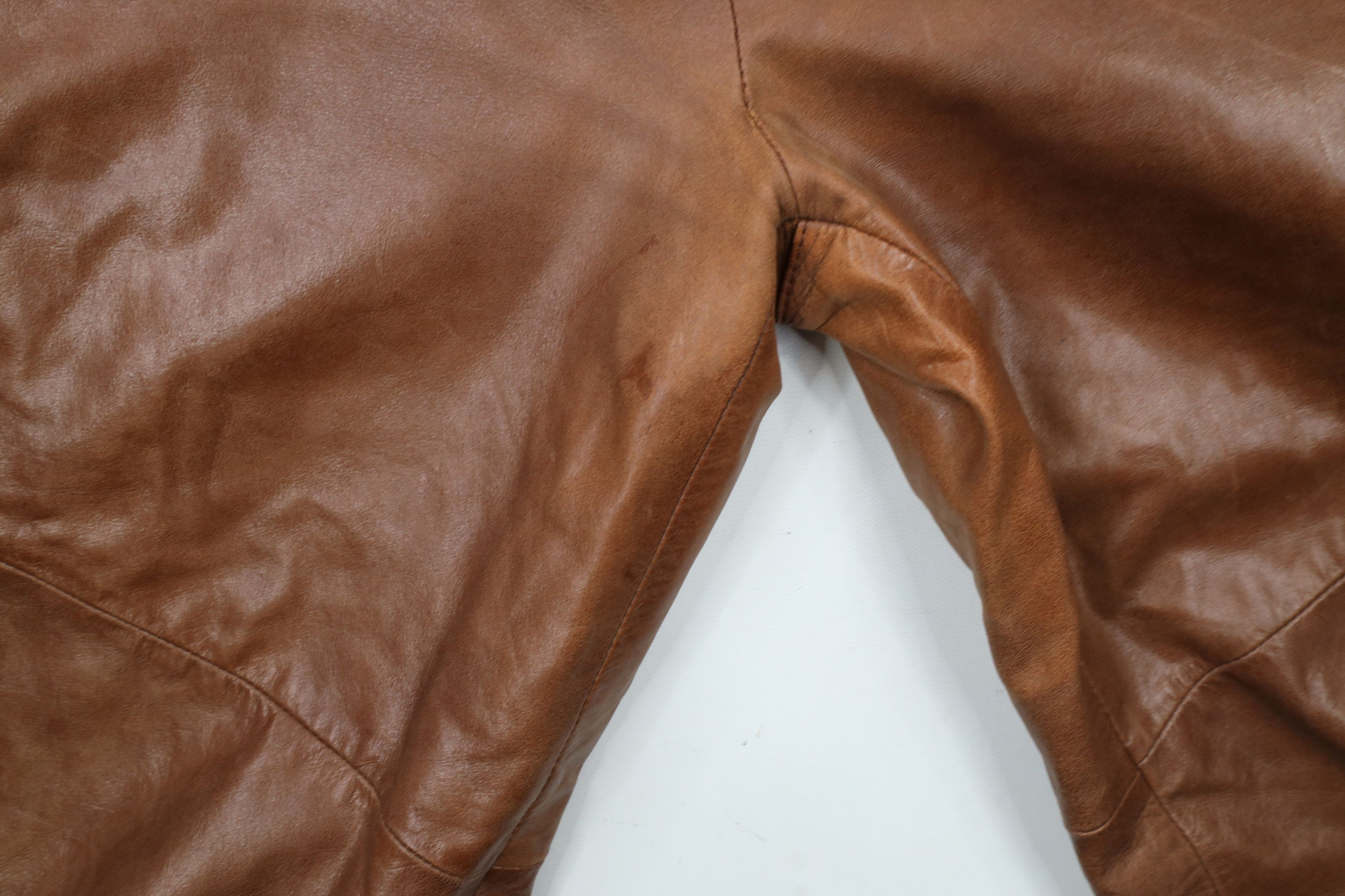 Vintage Vintage 90s Streetwear Pelle Leather Flared Pants Brown Size 36" / US 14 / IT 50 - 8 Thumbnail