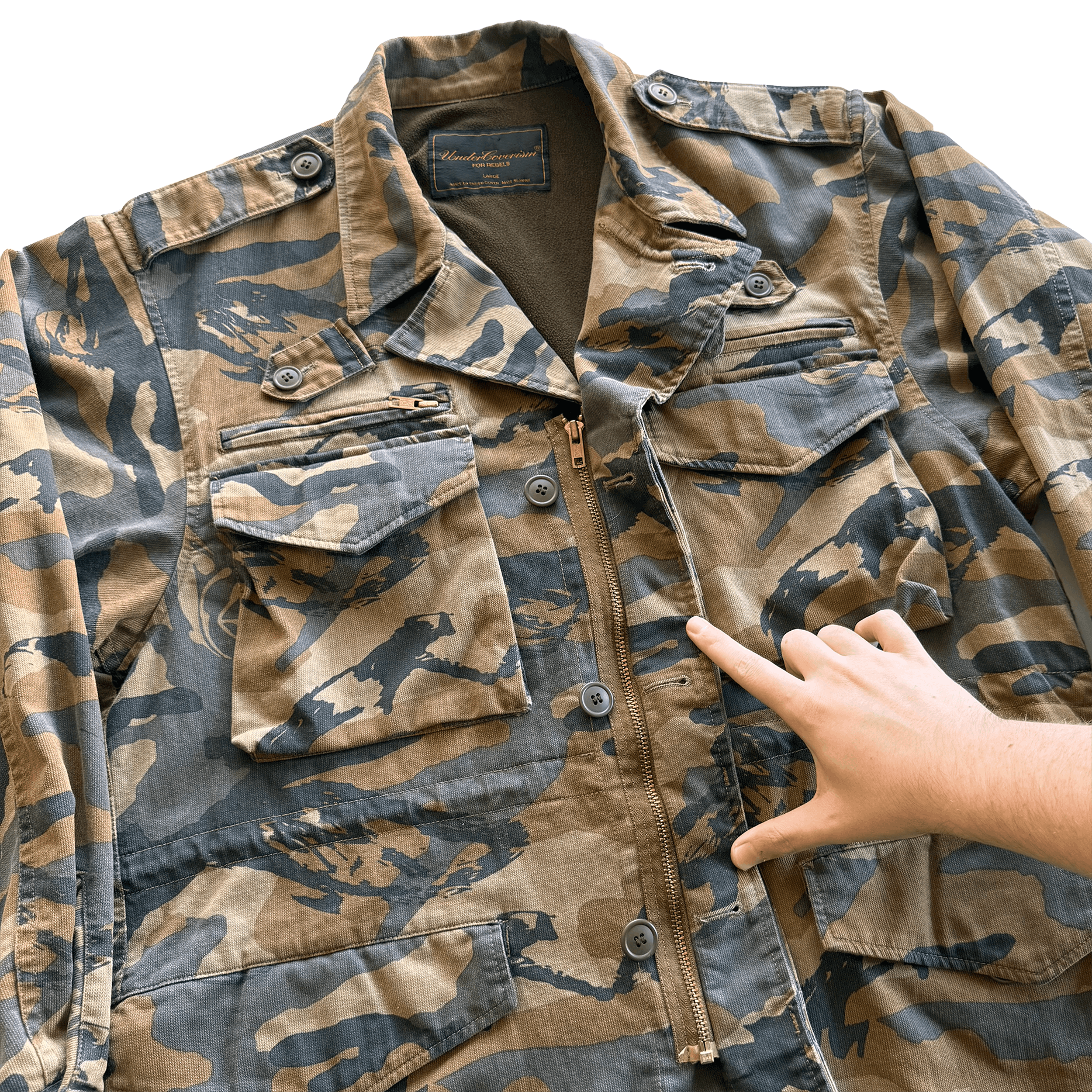 Undercover AW03 Paper Doll Bush Laden Camo Tactical Field Jacket Size US L / EU 52-54 / 3 - 10 Thumbnail