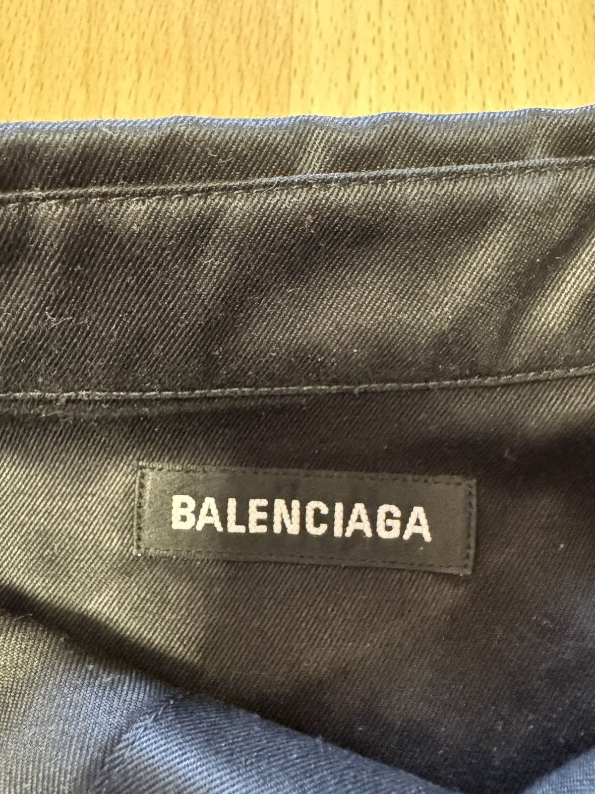 Balenciaga Balenciaga Gothic Logo Work Shirt - Size L Size US L / EU 52-54 / 3 - 5 Thumbnail