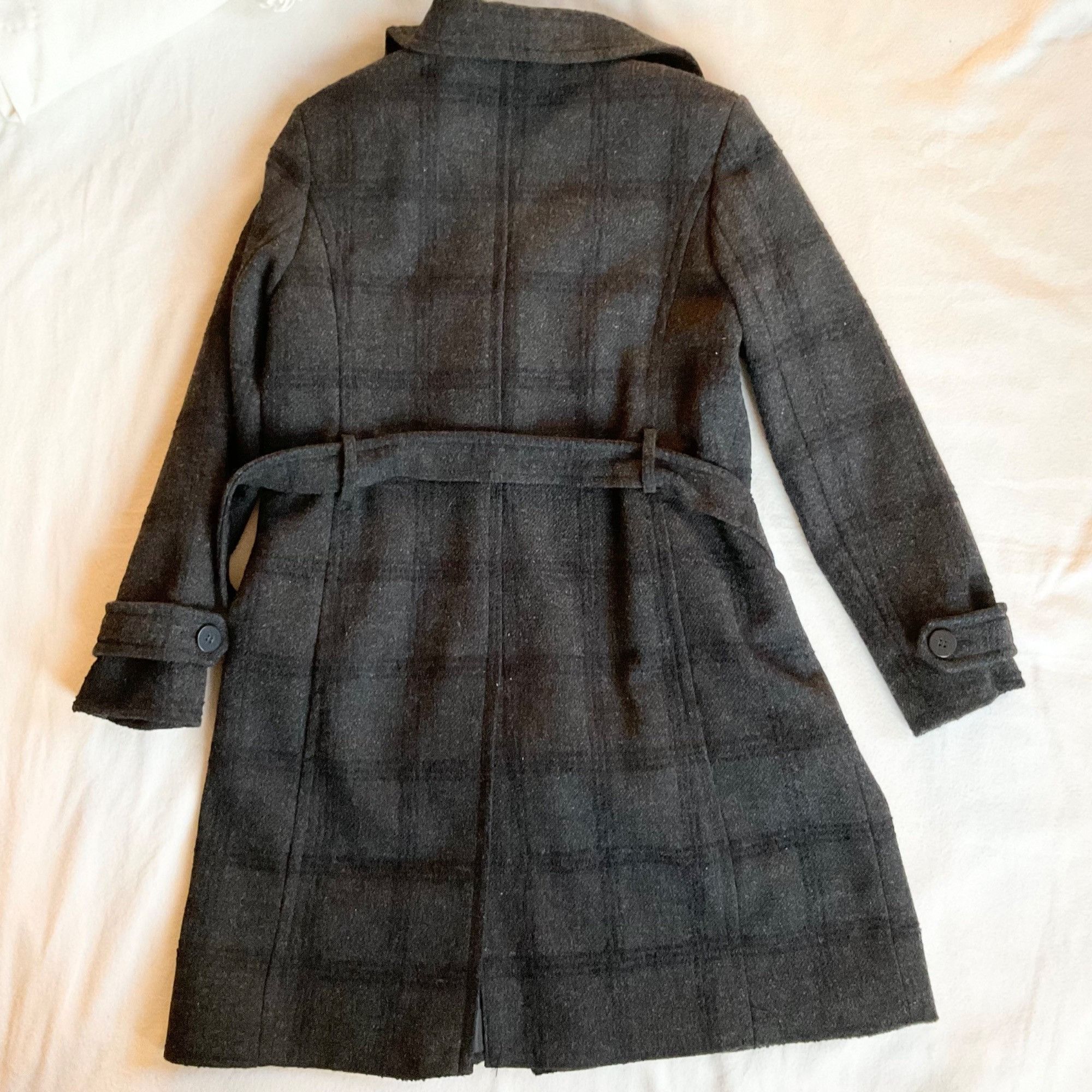 Jones New York JONES NEW YORK women plaid wool gray black coat SZ12 bust42 Size XL / US 12-14 / IT 48-50 - 3 Thumbnail