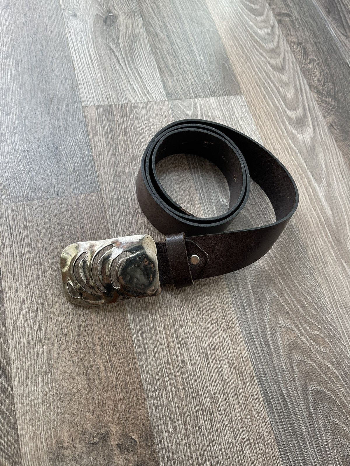 Leather × Vintage Rare Leather Belt Vittozzi Made in Italy Size ONE SIZE - 3 Thumbnail