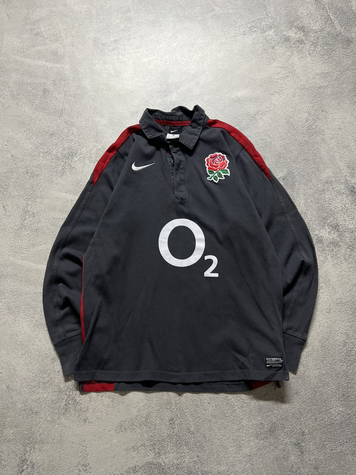 Nike × Vintage Vintage Blokecore Nike England 02 Rugby Longsleeve Polo Size US S / EU 44-46 / 1 - 2 Thumbnail