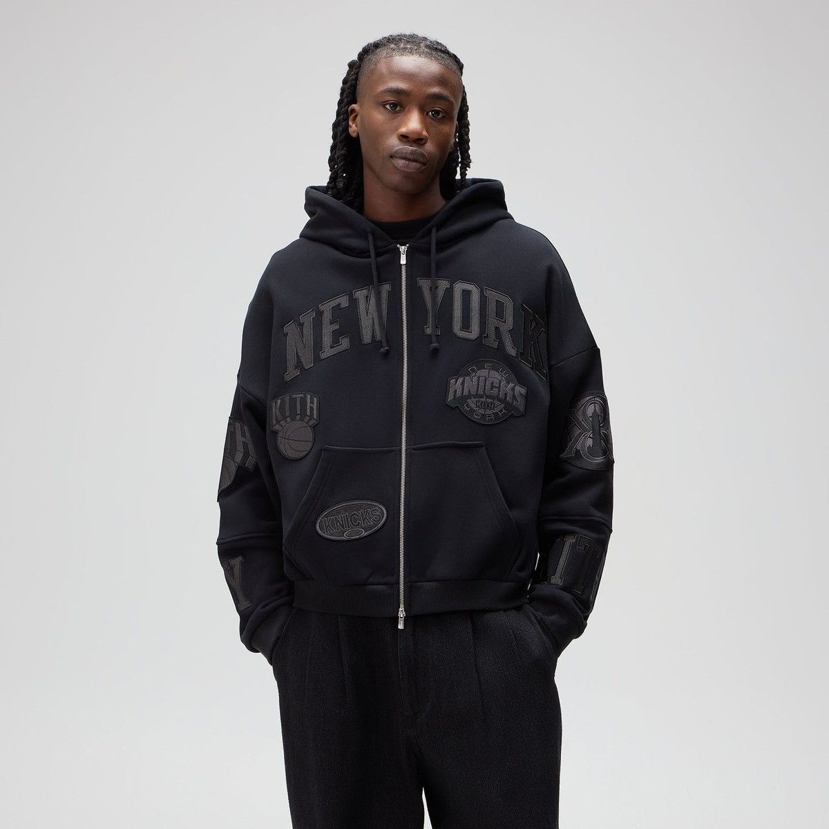 Kith Kith NY Knicks Mash Up Cropped Braxton Vintage black Hoodie Size US L / EU 52-54 / 3 - 2 Thumbnail